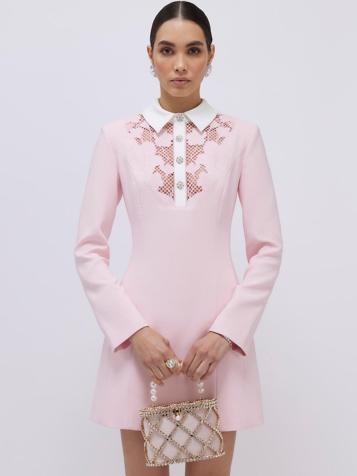 sachin and babi light blue dress Erdem LONG SLEEVE ALINE MIDI DRESS - Occasion wear - pink/light pink