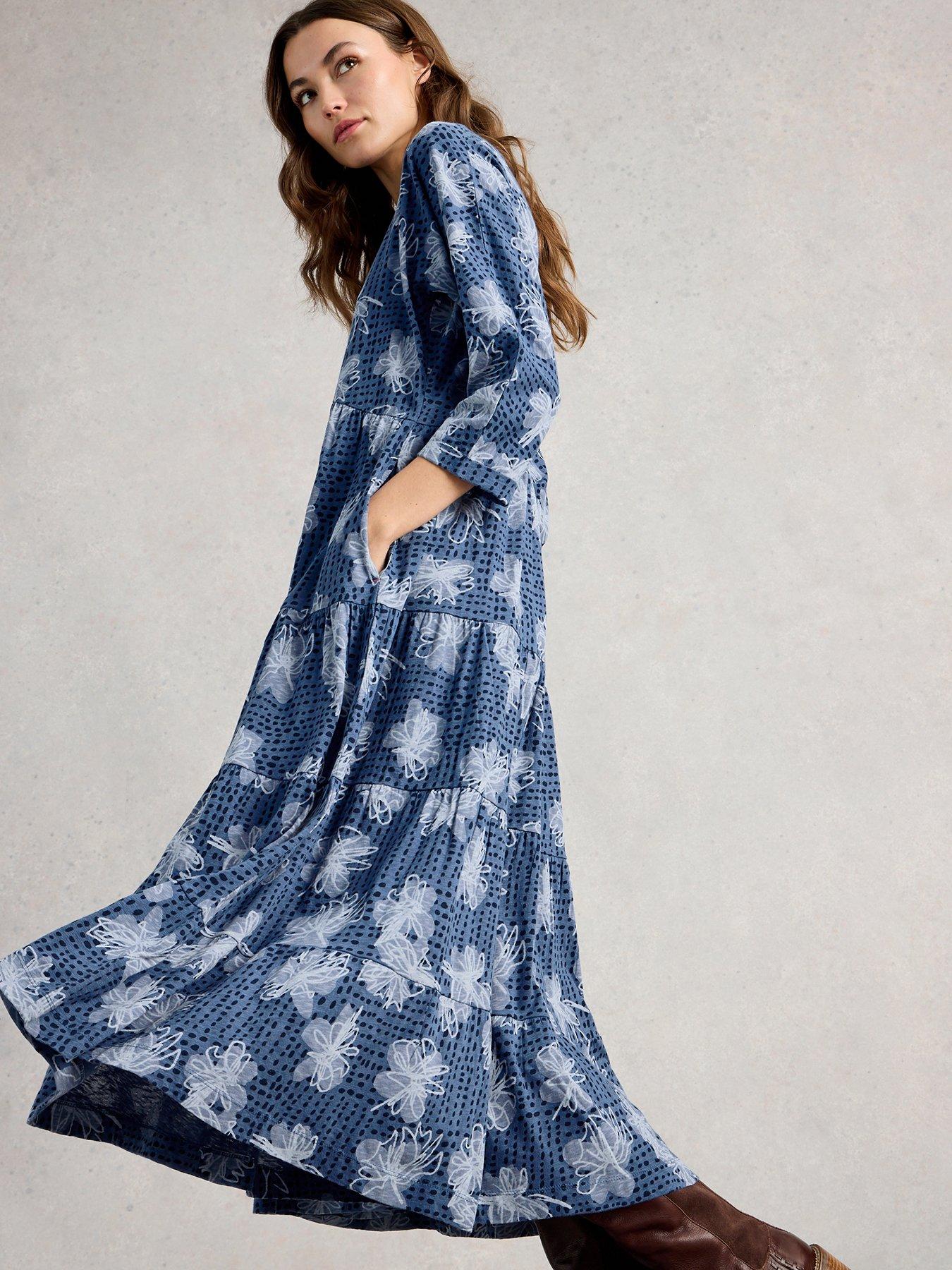 White Stuff Tabitha Jersey Dress - Blue