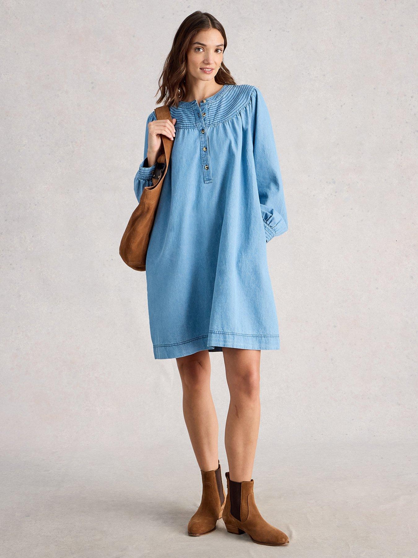 White Stuff Asher Denim Dress - Blue