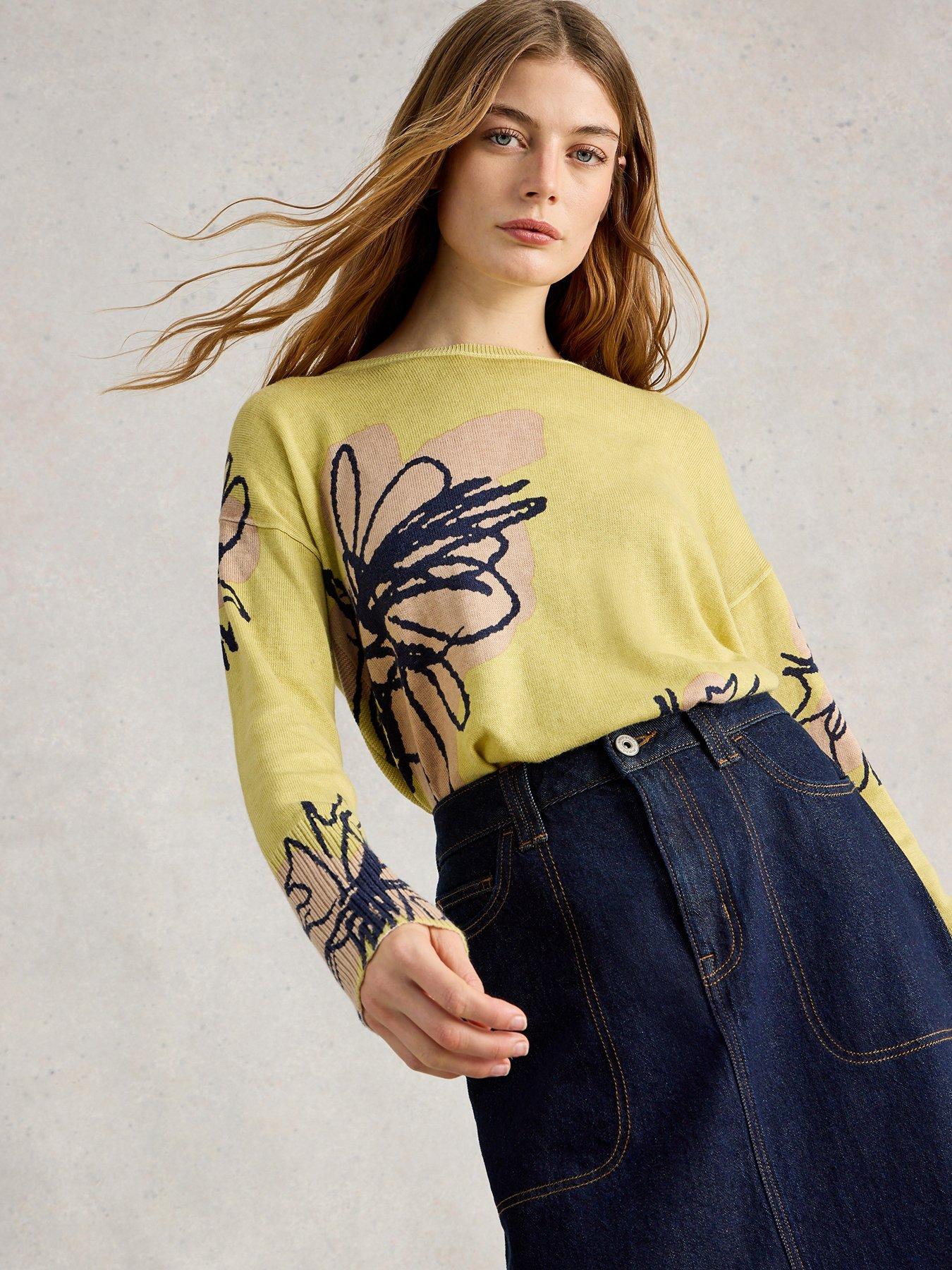 Image 1 of 6 of White Stuff Olive Print Jumper