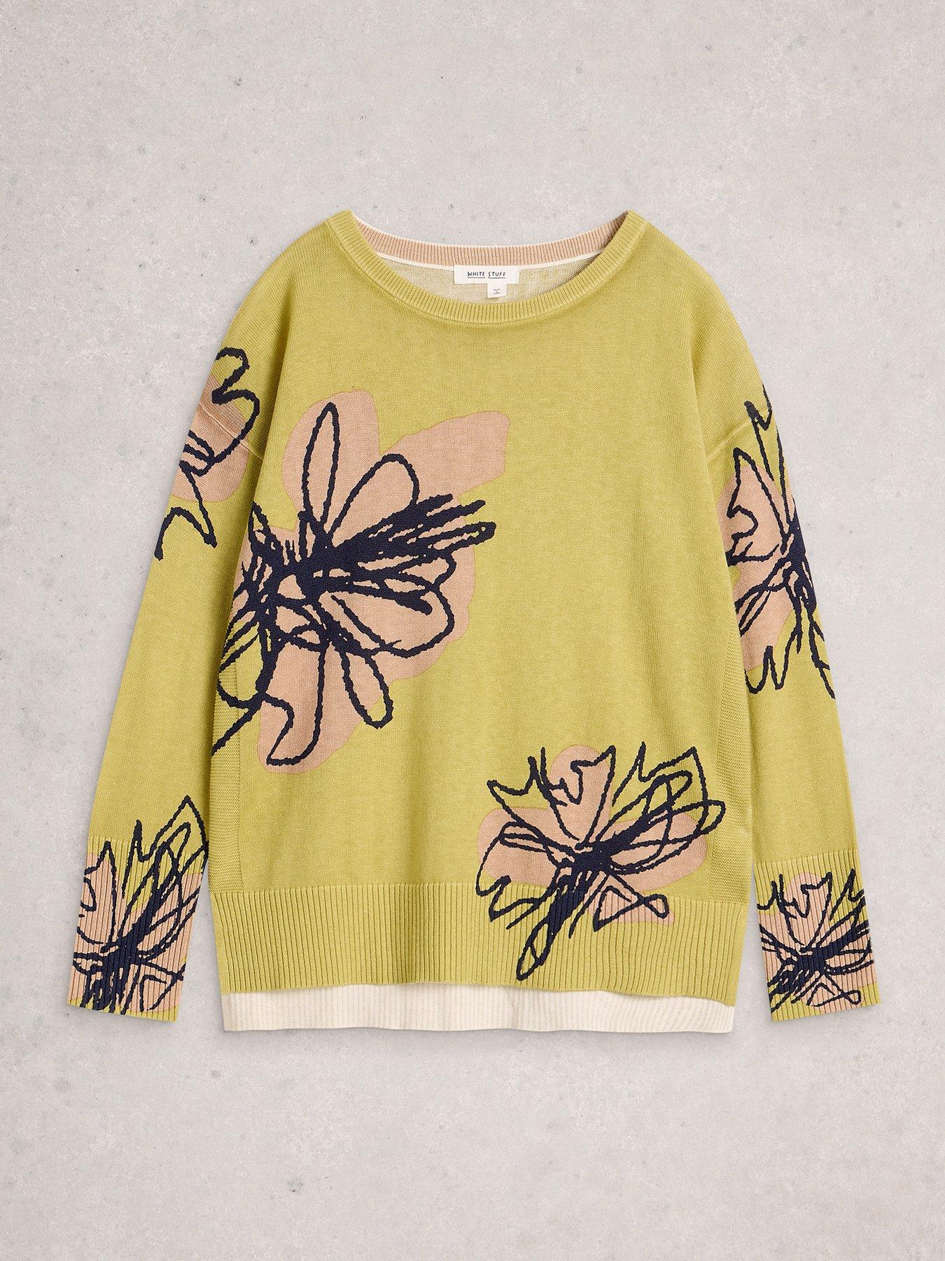 Image 5 of 6 of White Stuff Olive Print Jumper