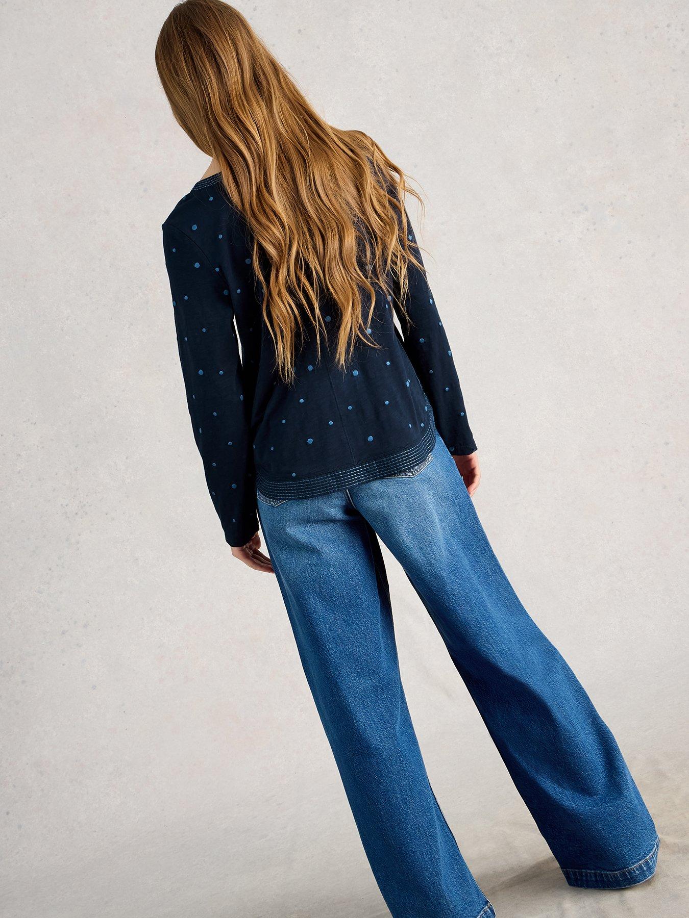 Image 2 of 6 of White Stuff Weaver Ls Notch Emb Tee