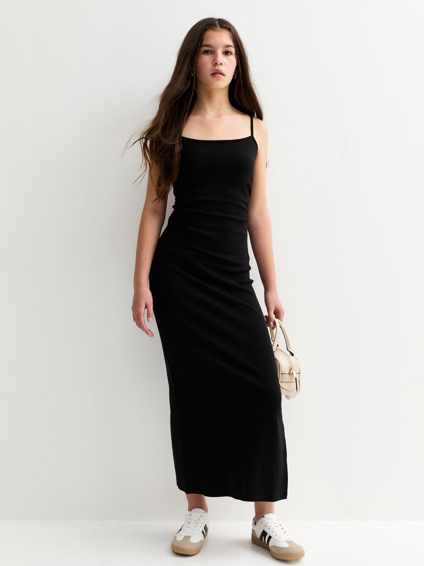 New Look 915 Girls Ruched Jersey Maxi Dress - Black