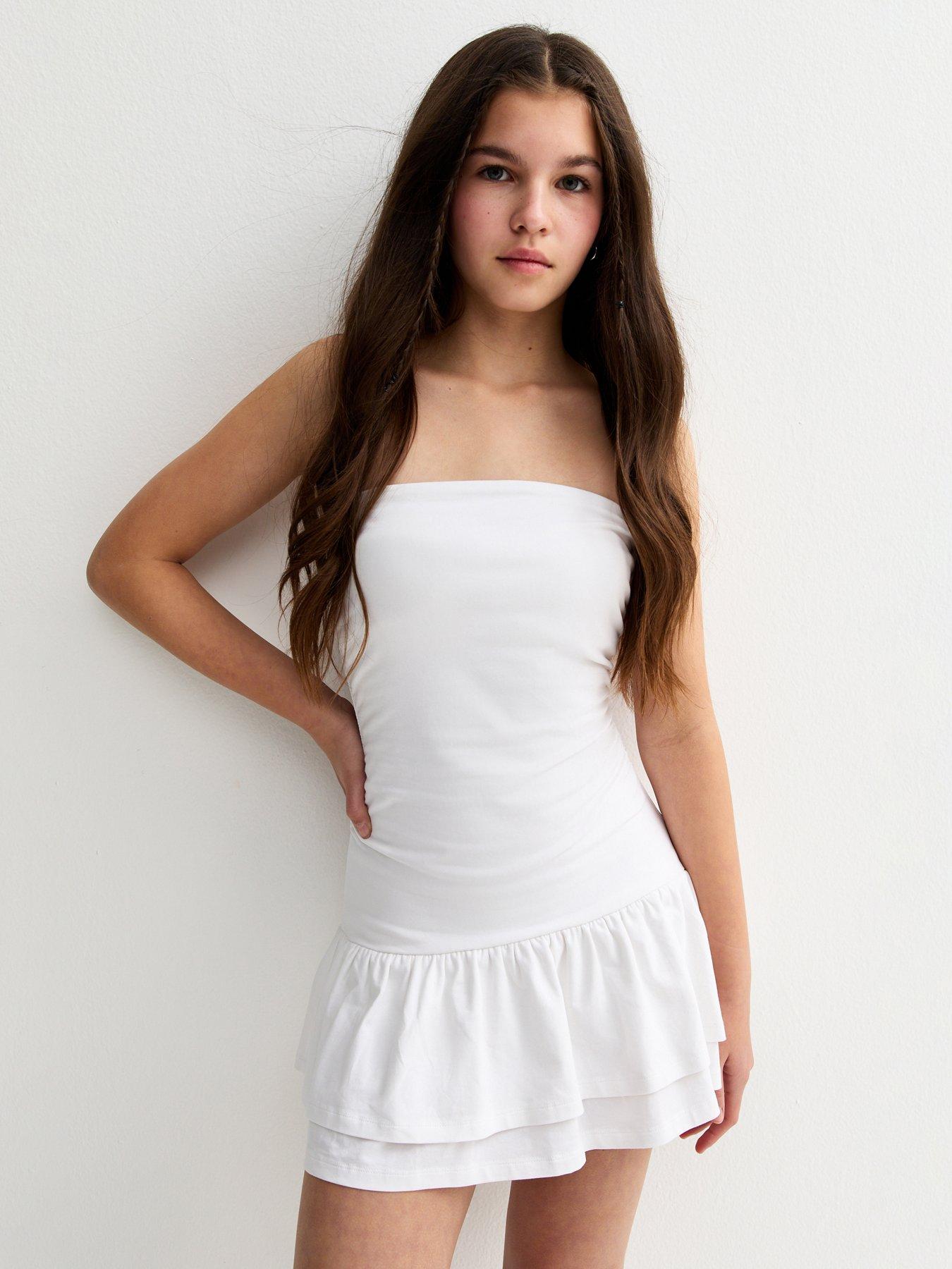 New Look 915 Girls Rara Bandeau Dress - White