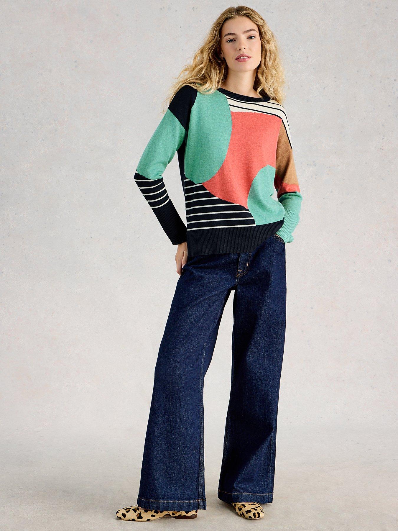 Image 3 of 6 of White Stuff Olive Abstract Jumper