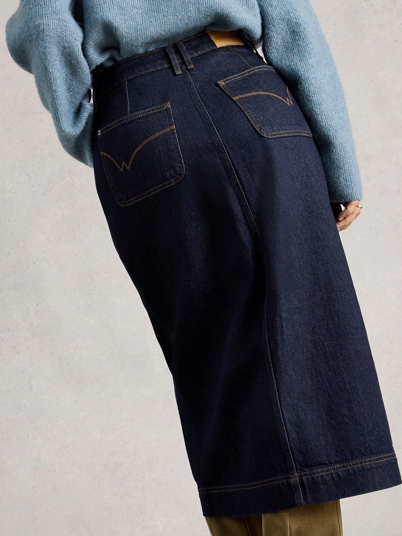 Image 2 of 6 of White Stuff Tia Denim Midi Skirt - Blue