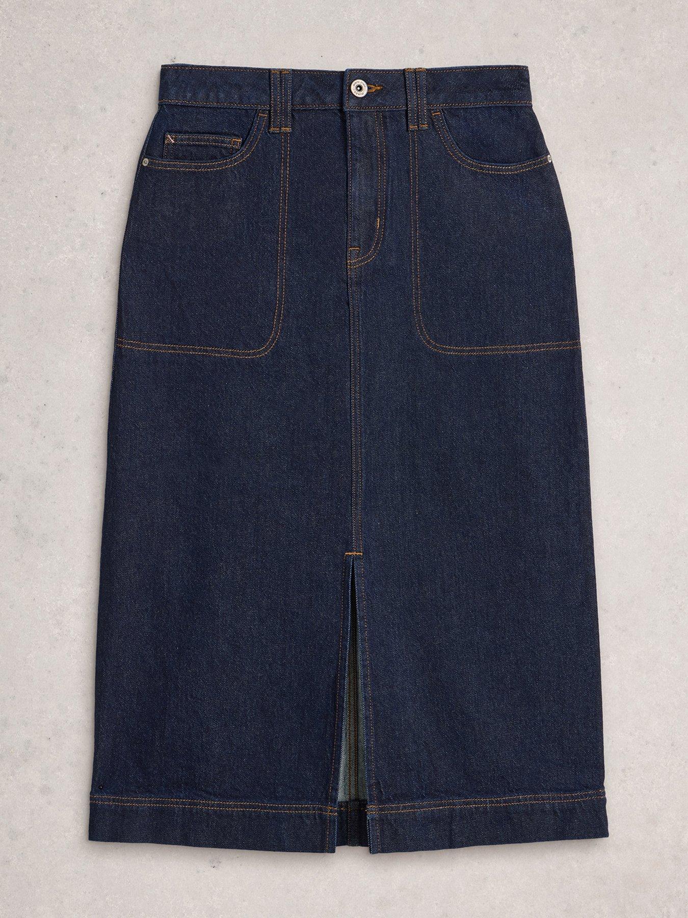 Image 5 of 6 of White Stuff Tia Denim Midi Skirt - Blue