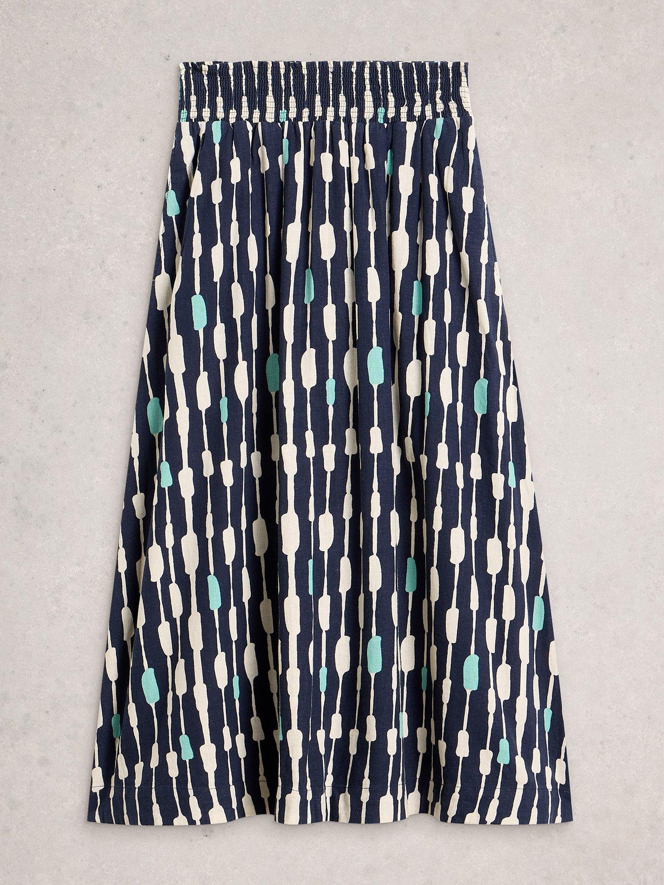 Image 5 of 6 of White Stuff Shelly Linen Blend Midi Skirt - Navy