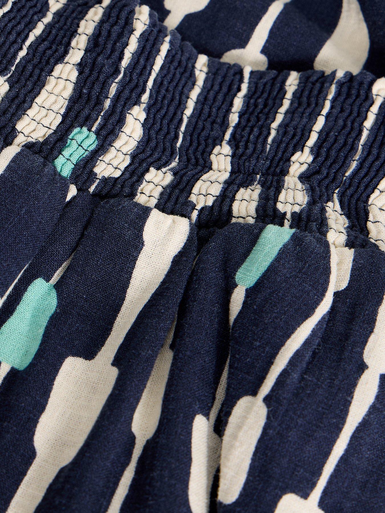 Image 6 of 6 of White Stuff Shelly Linen Blend Midi Skirt - Navy