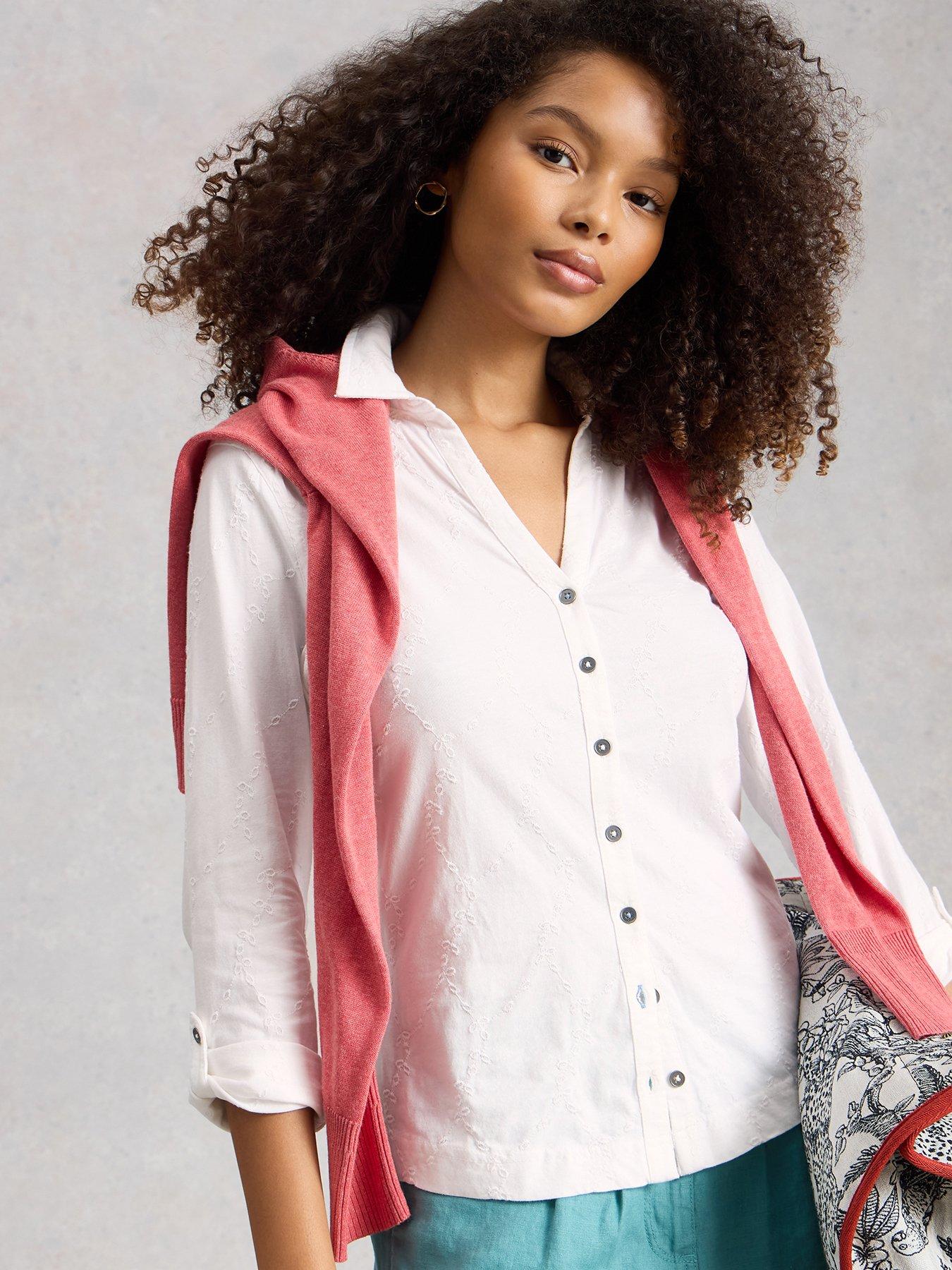 Image 4 of 6 of White Stuff Annie Broderie Jersey Shirt