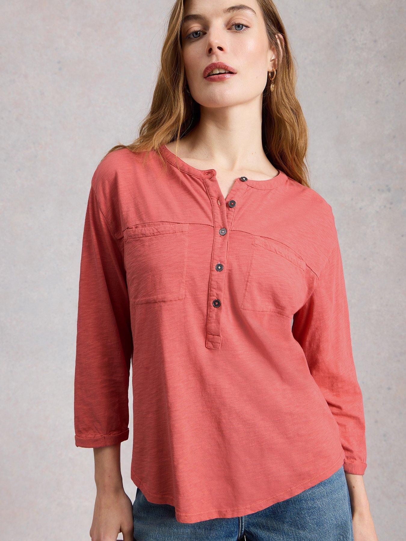 White Stuff Beth 3/4 Sleeve Shirt - Pink