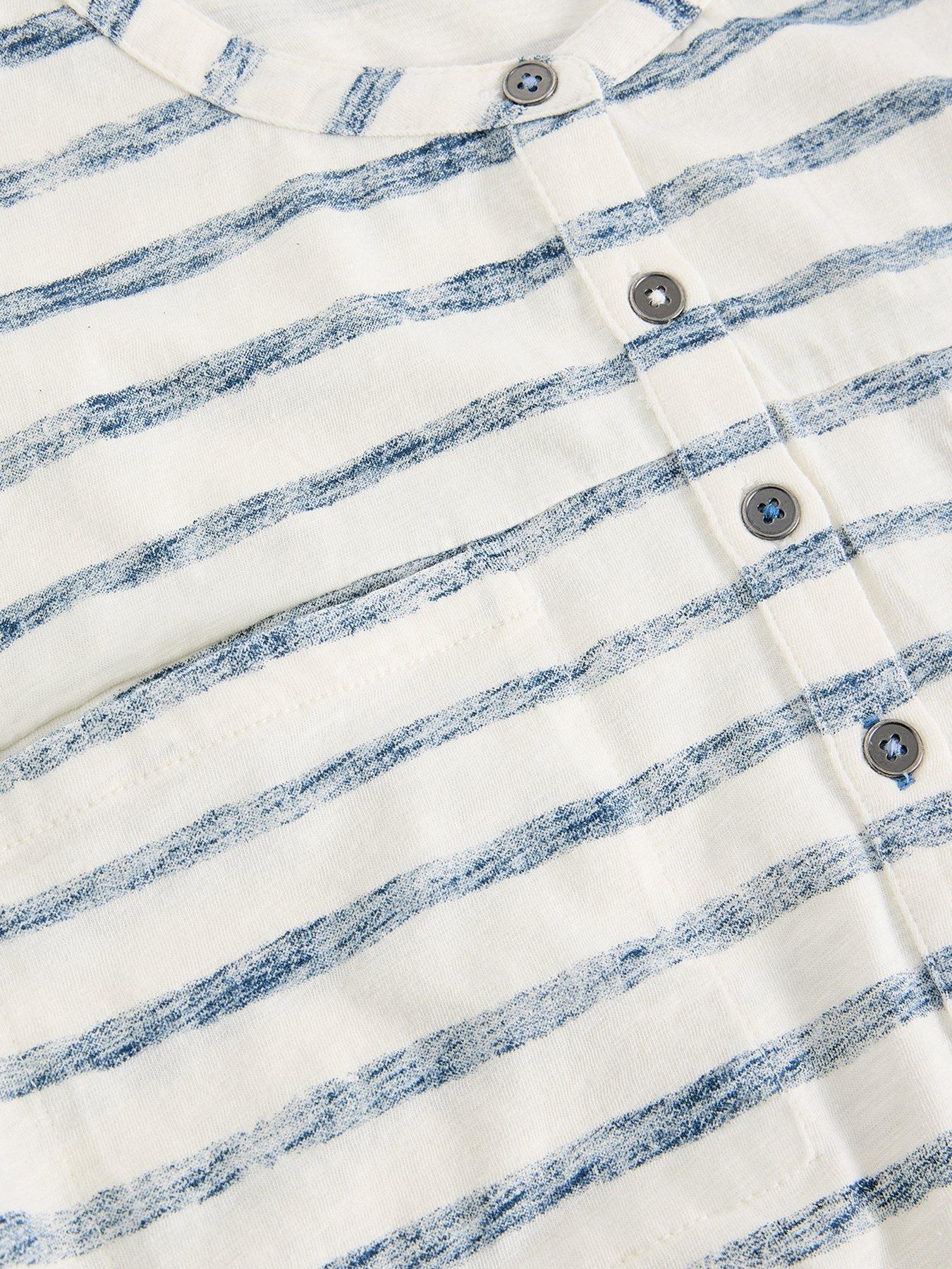 Image 6 of 6 of White Stuff Beth Stripe 3/4 Sleeve Shirt - Navy