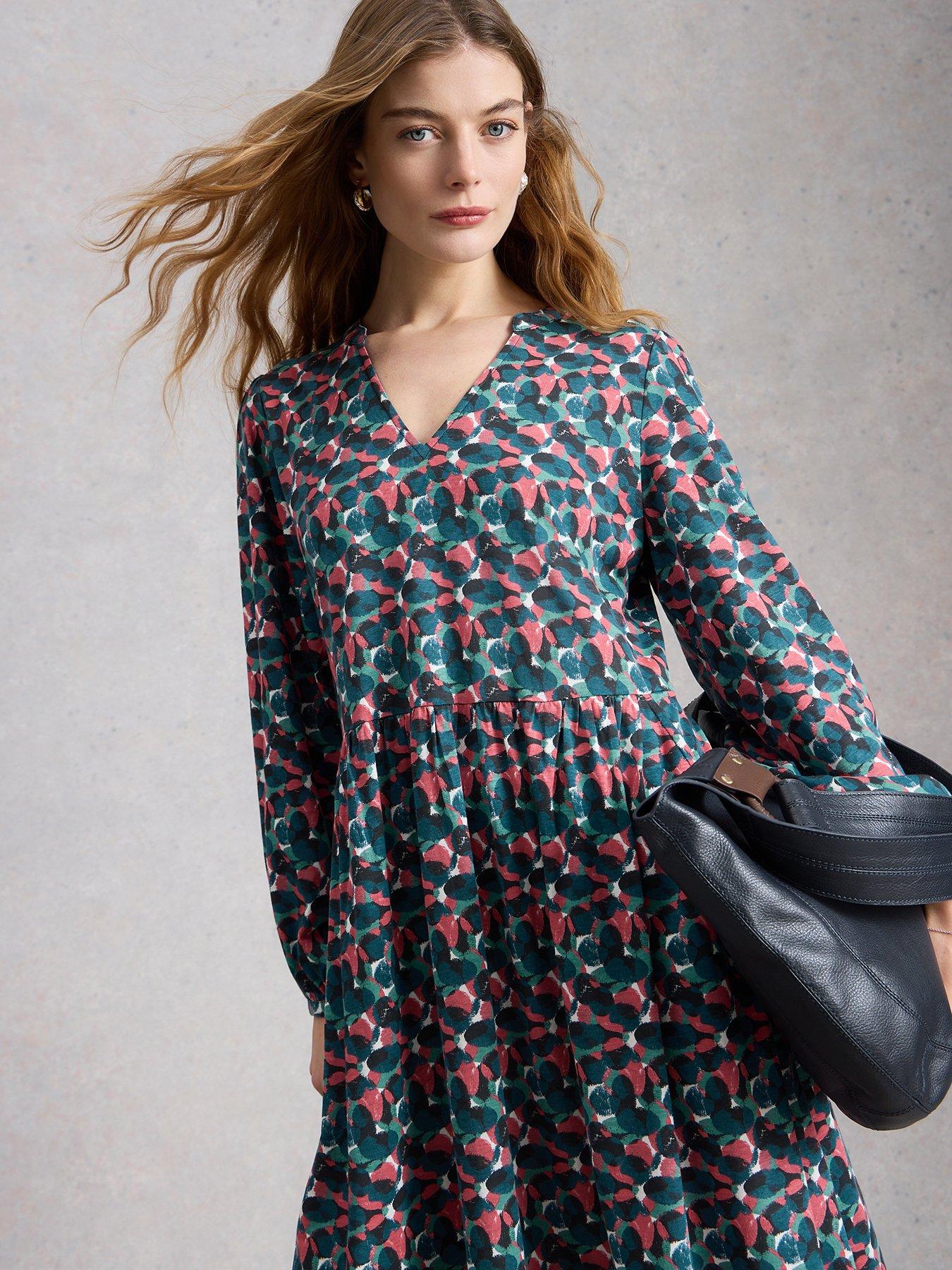 Image 4 of 6 of White Stuff Lola Jersey Dress - Blue