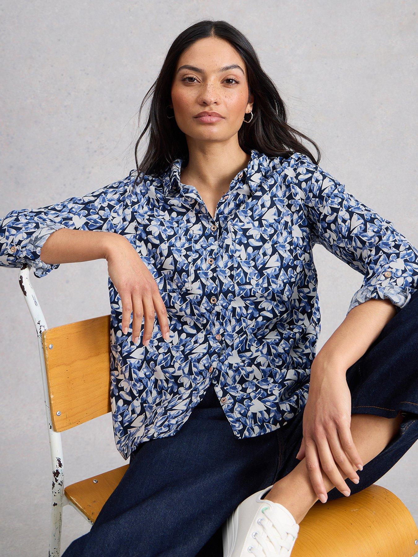 White Stuff Sophie Cotton Shirt - Navy
