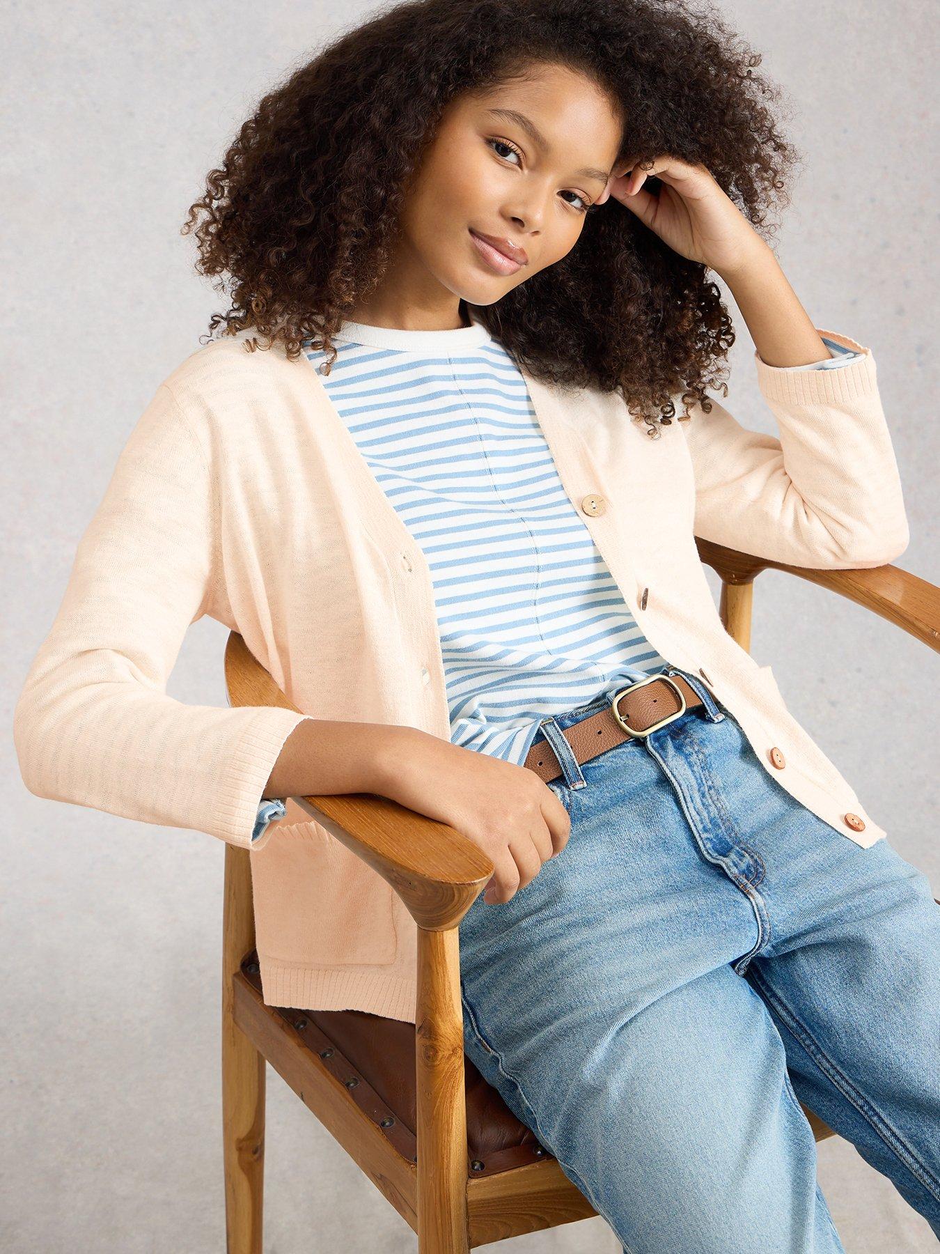 White Stuff Women's Natural Nova Cardi Size 8 - Image 3