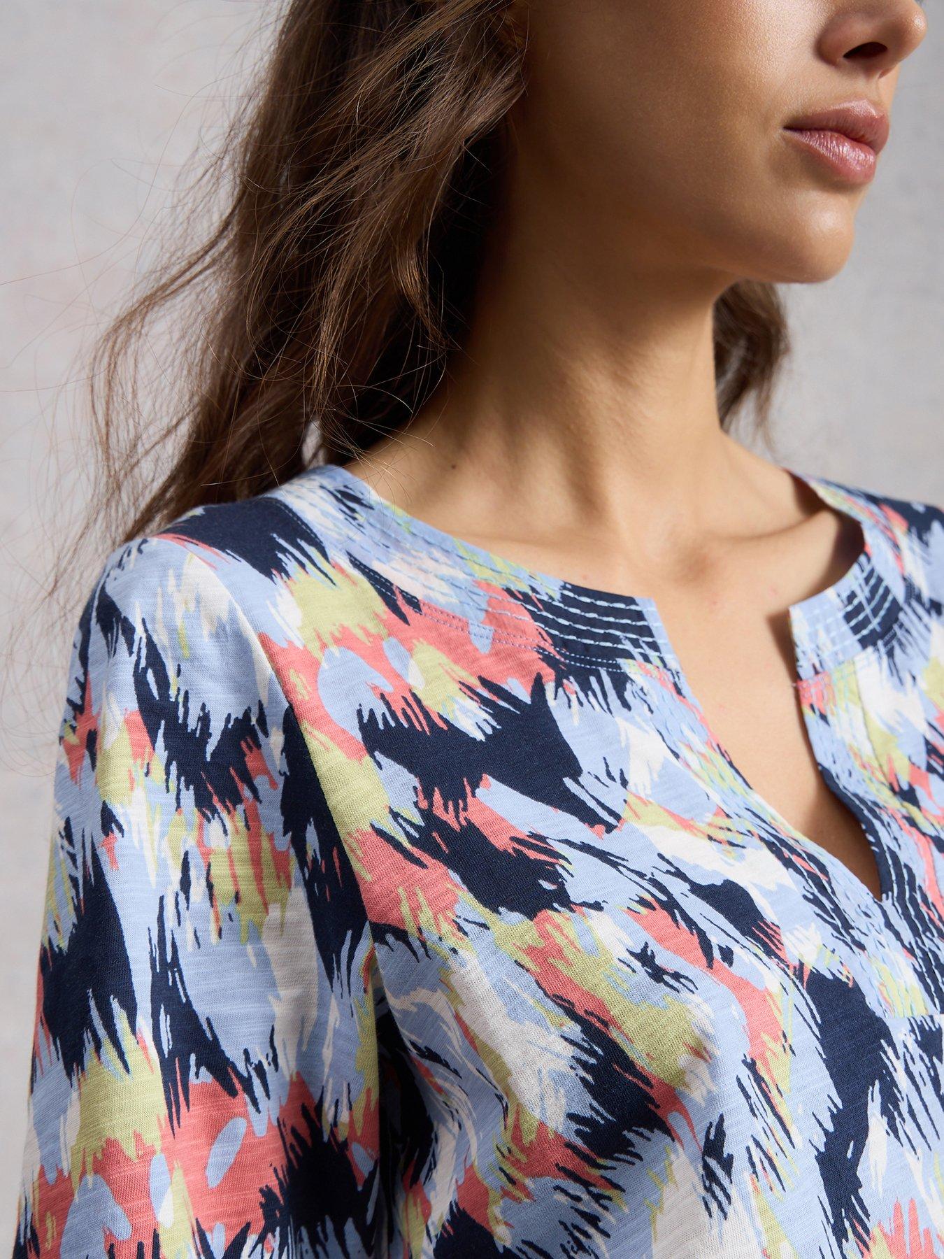 Image 4 of 6 of White Stuff Weaver Notch Neck Tee
