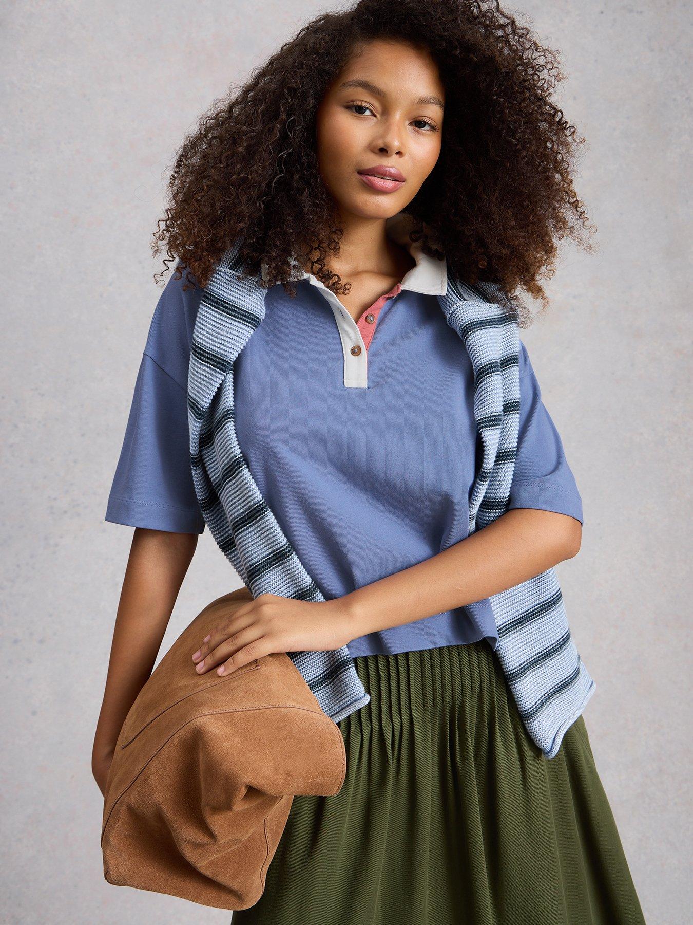 Image 1 of 6 of White Stuff Ruby Rugby Top - Blue