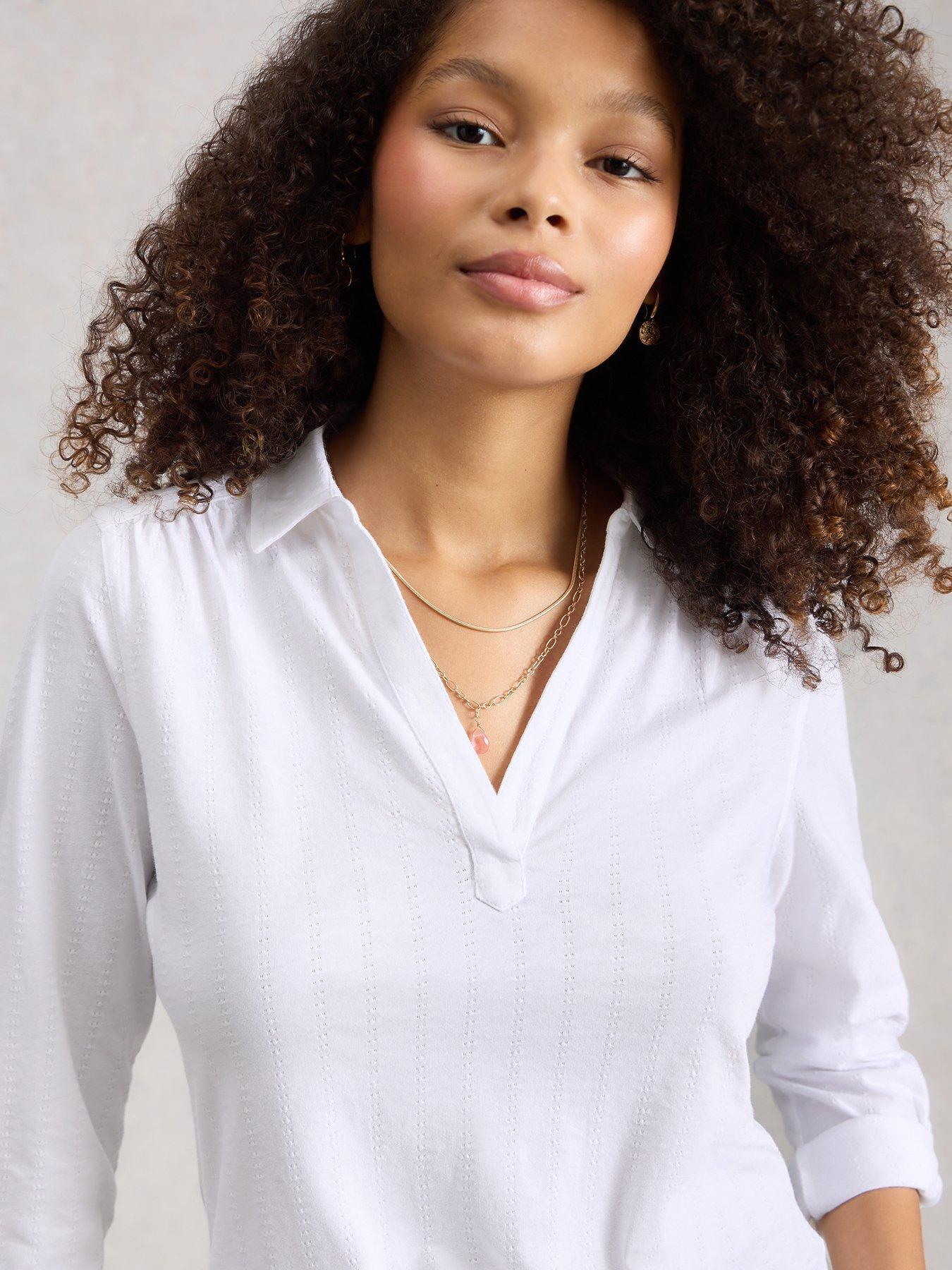 White Stuff Allie Jersey Texture Shirt - White | Very