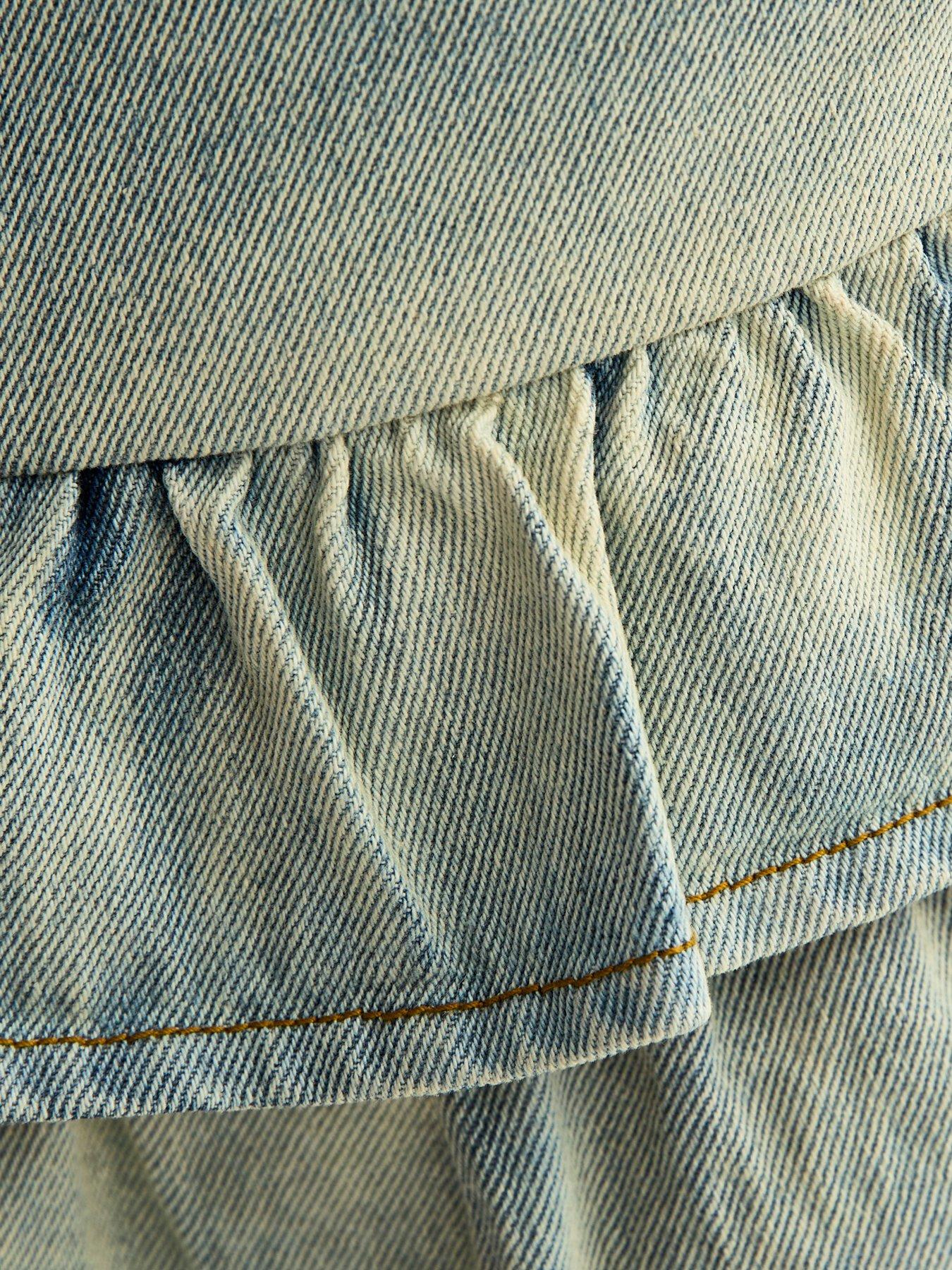 Image 6 of 6 of New Look 915 Girls Bleach Effect Denim Rara Skort - Blue