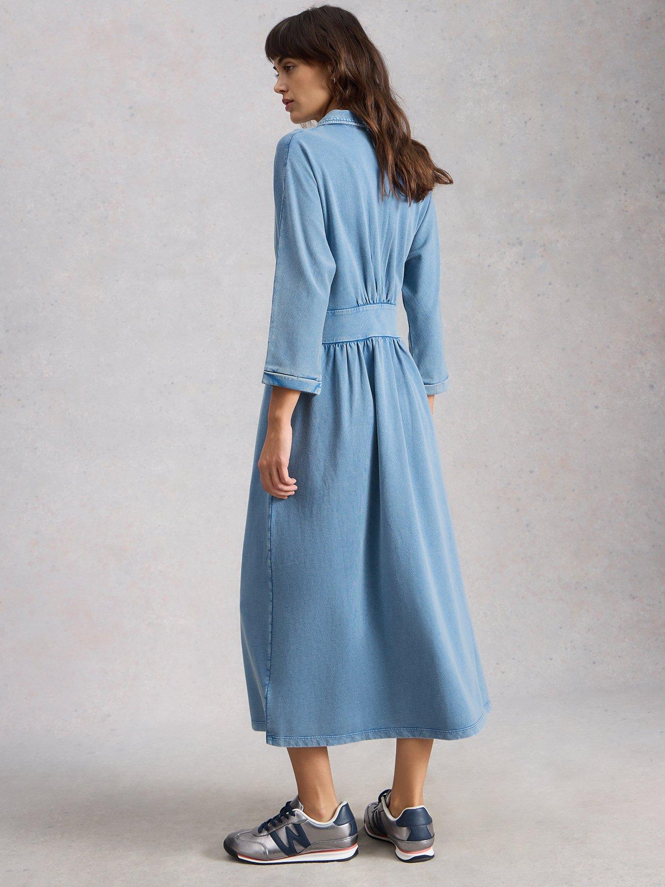 White Stuff Lottie Jersey Denim Dress - Blue | Very