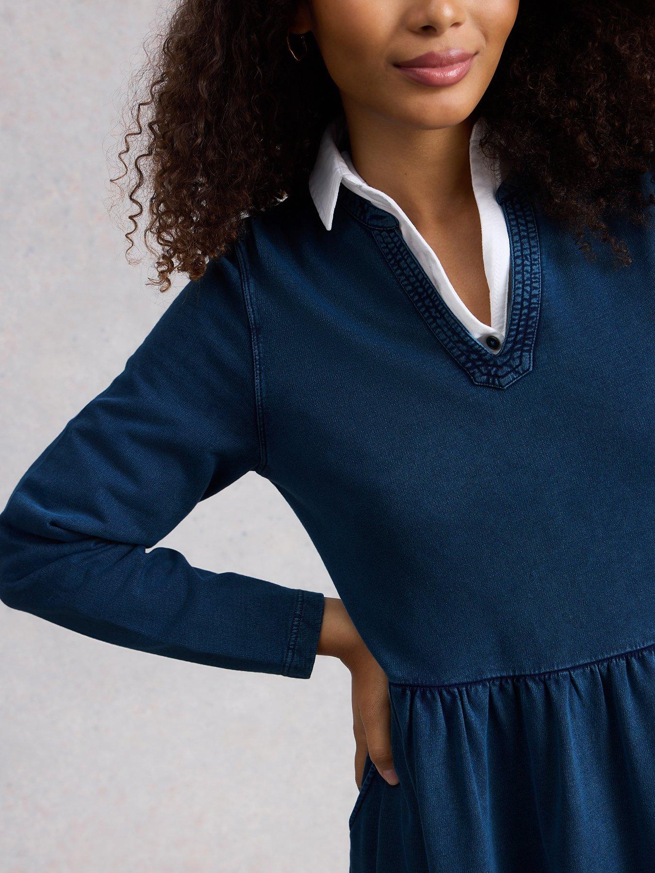 Image 4 of 6 of White Stuff Ray Jersey Midi Dress - Blue