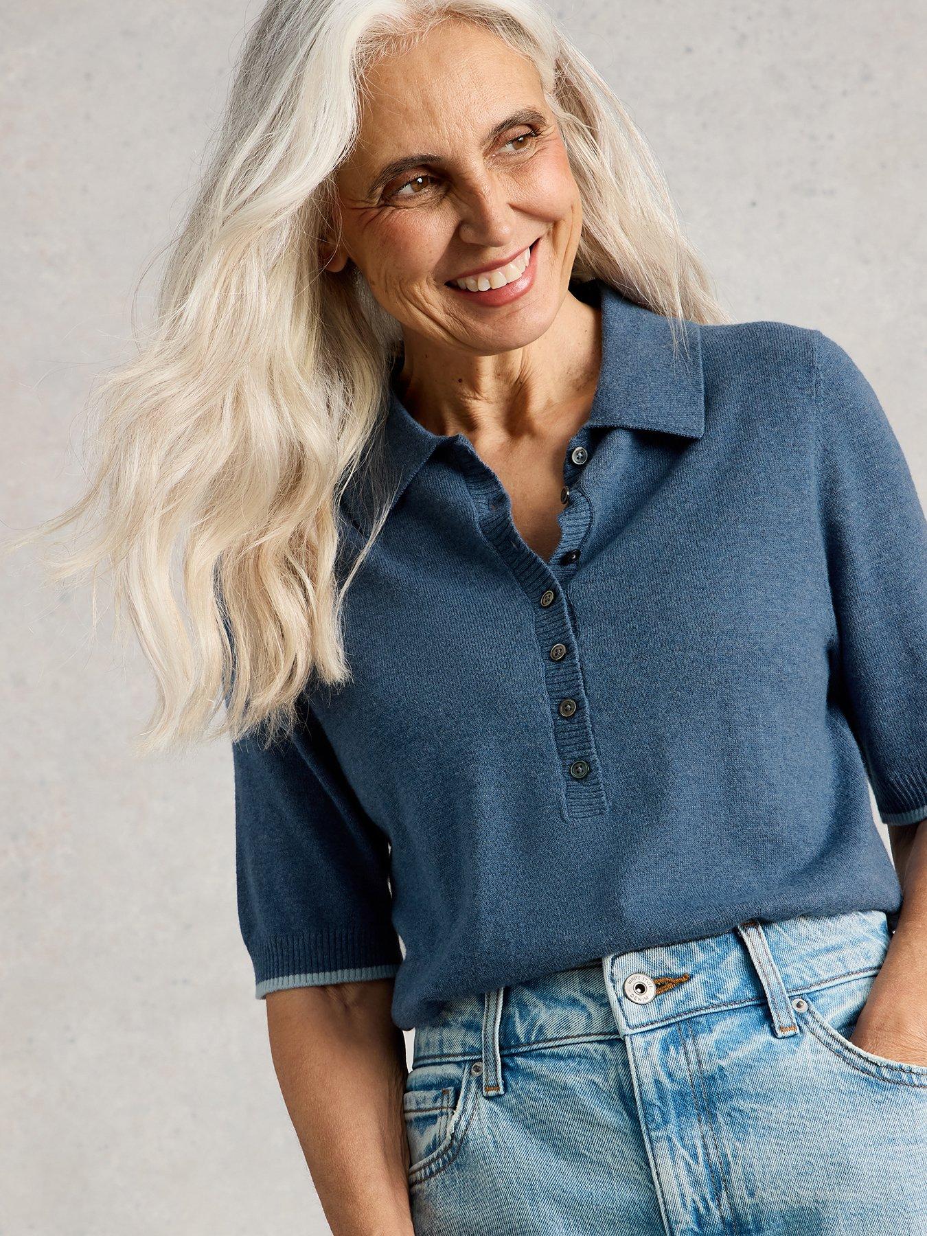 White Stuff Poppy Polo Top - Blue