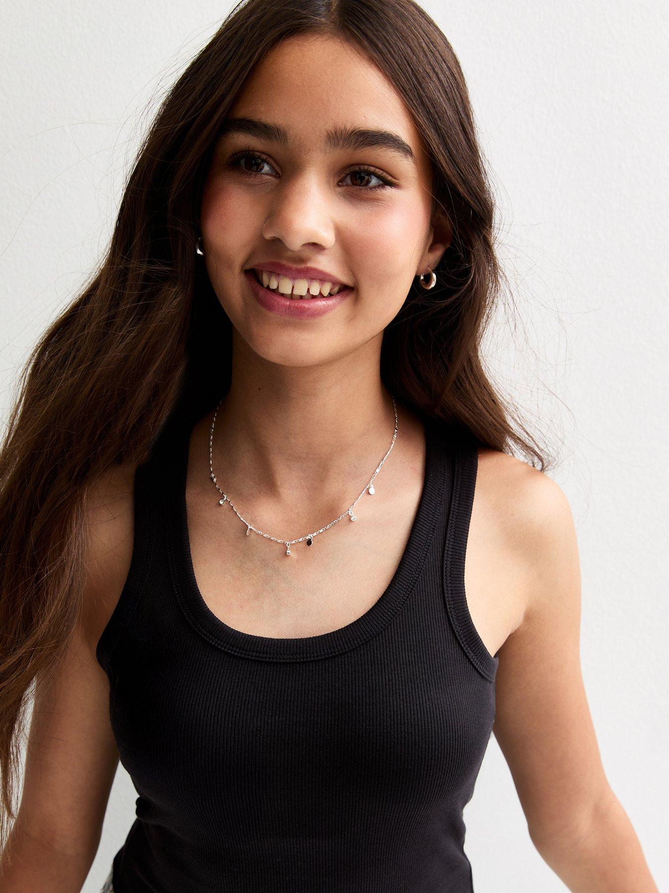 Image 4 of 4 of New Look 915 Girls Scoop Neck Ribbed Vest Top - Black