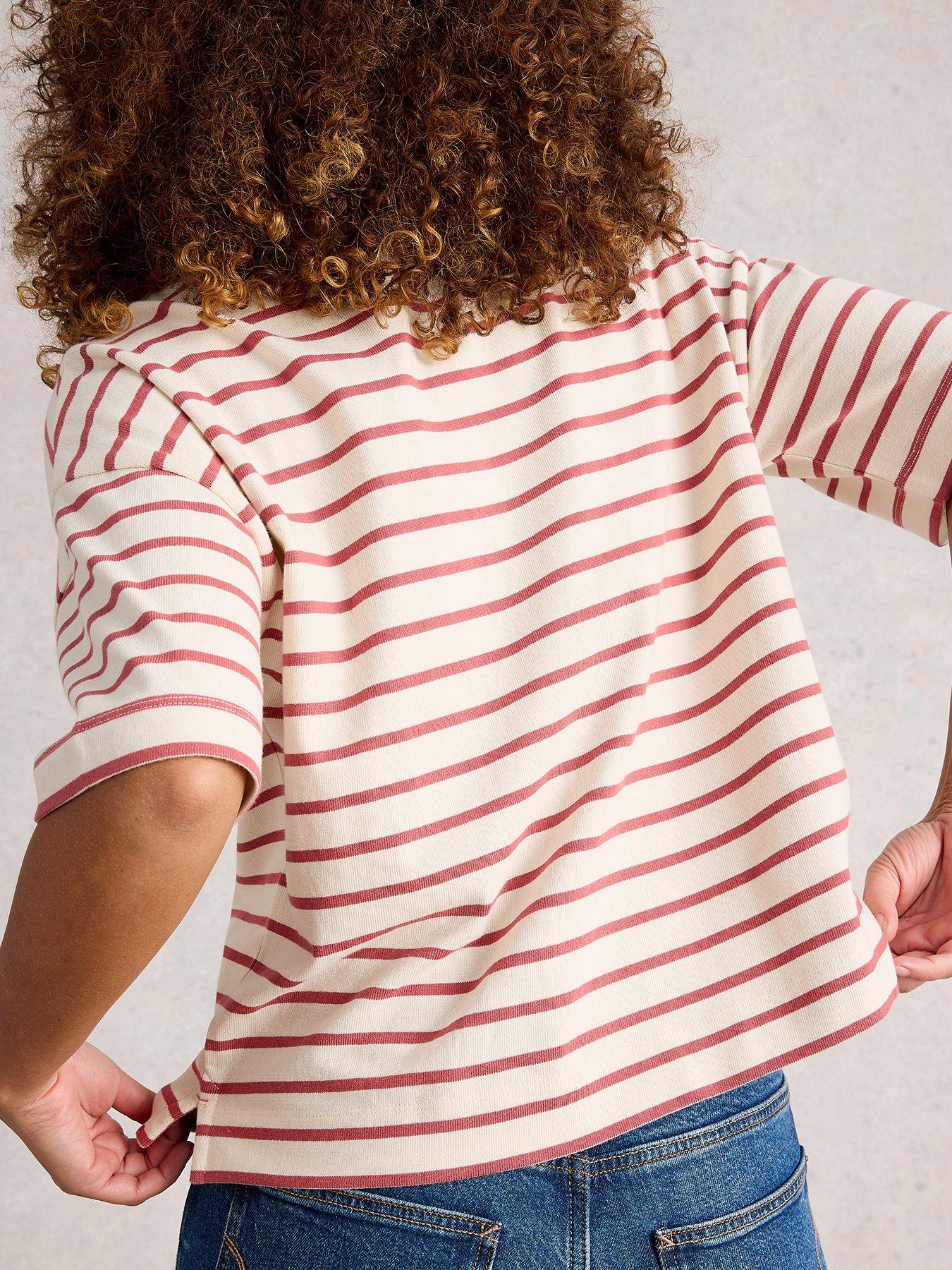 Image 2 of 6 of White Stuff Kat Stripe T-Shirt - White