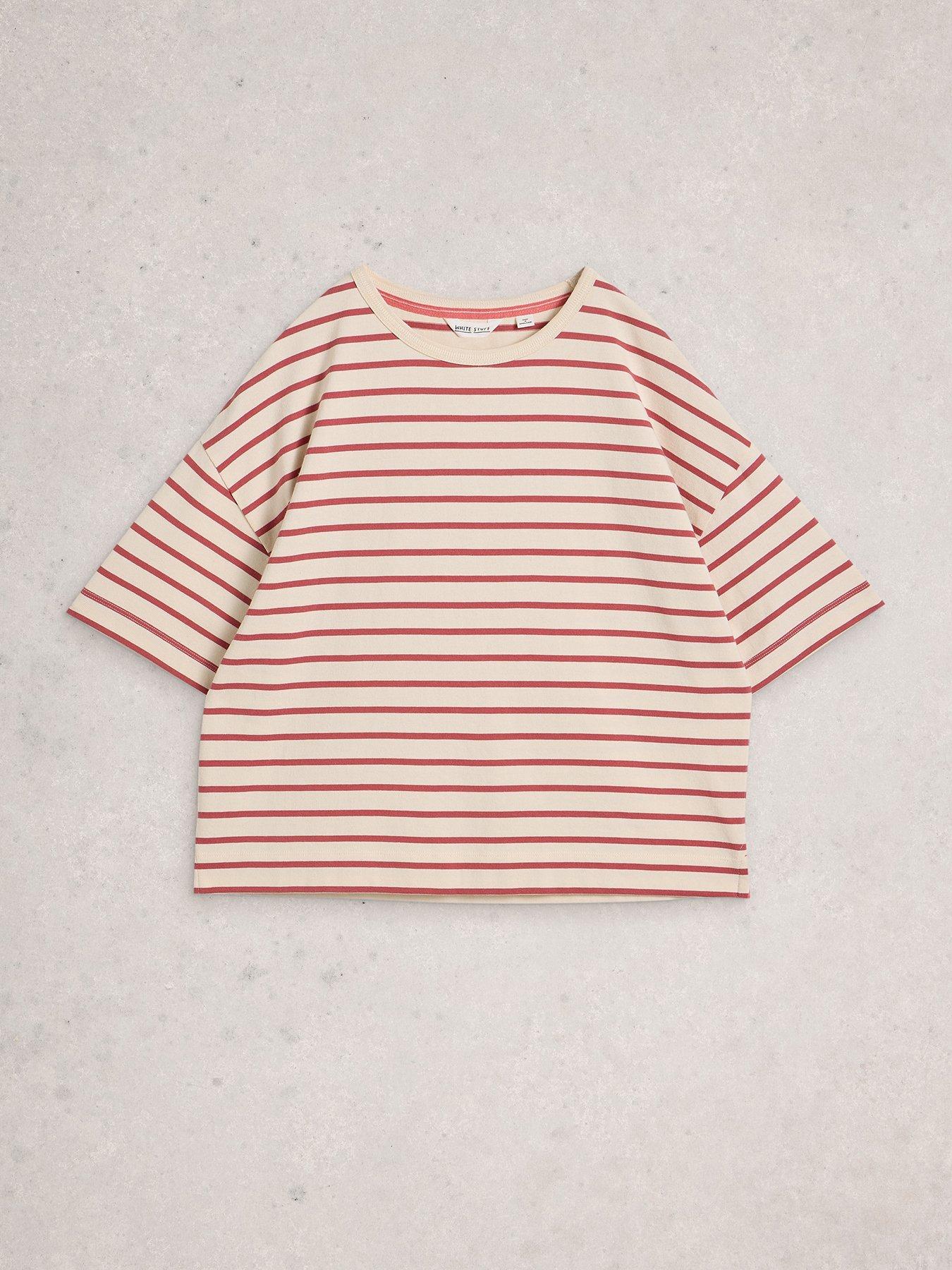 Image 5 of 6 of White Stuff Kat Stripe T-Shirt - White