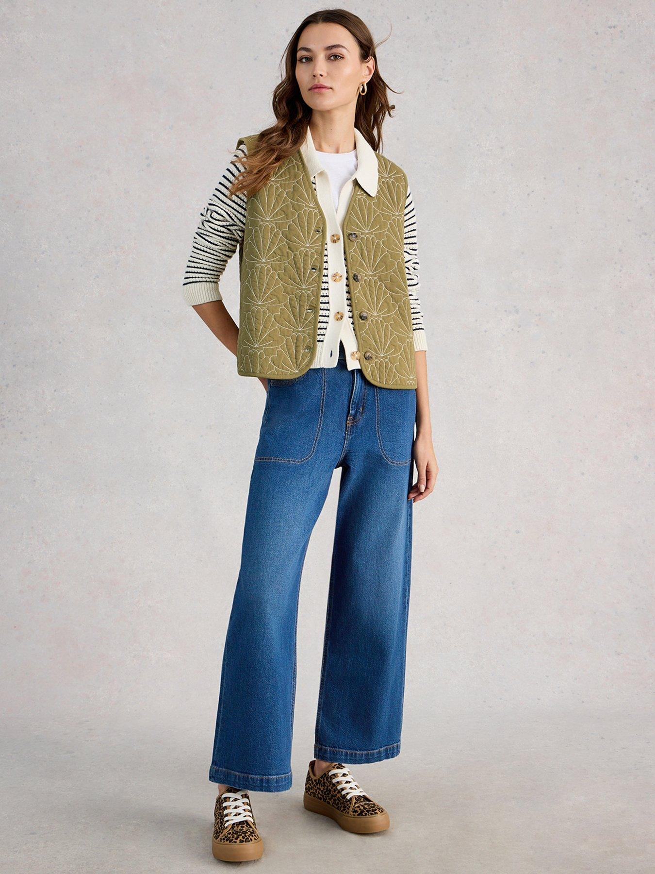 White Stuff Ayra Quilted Gilet - Green