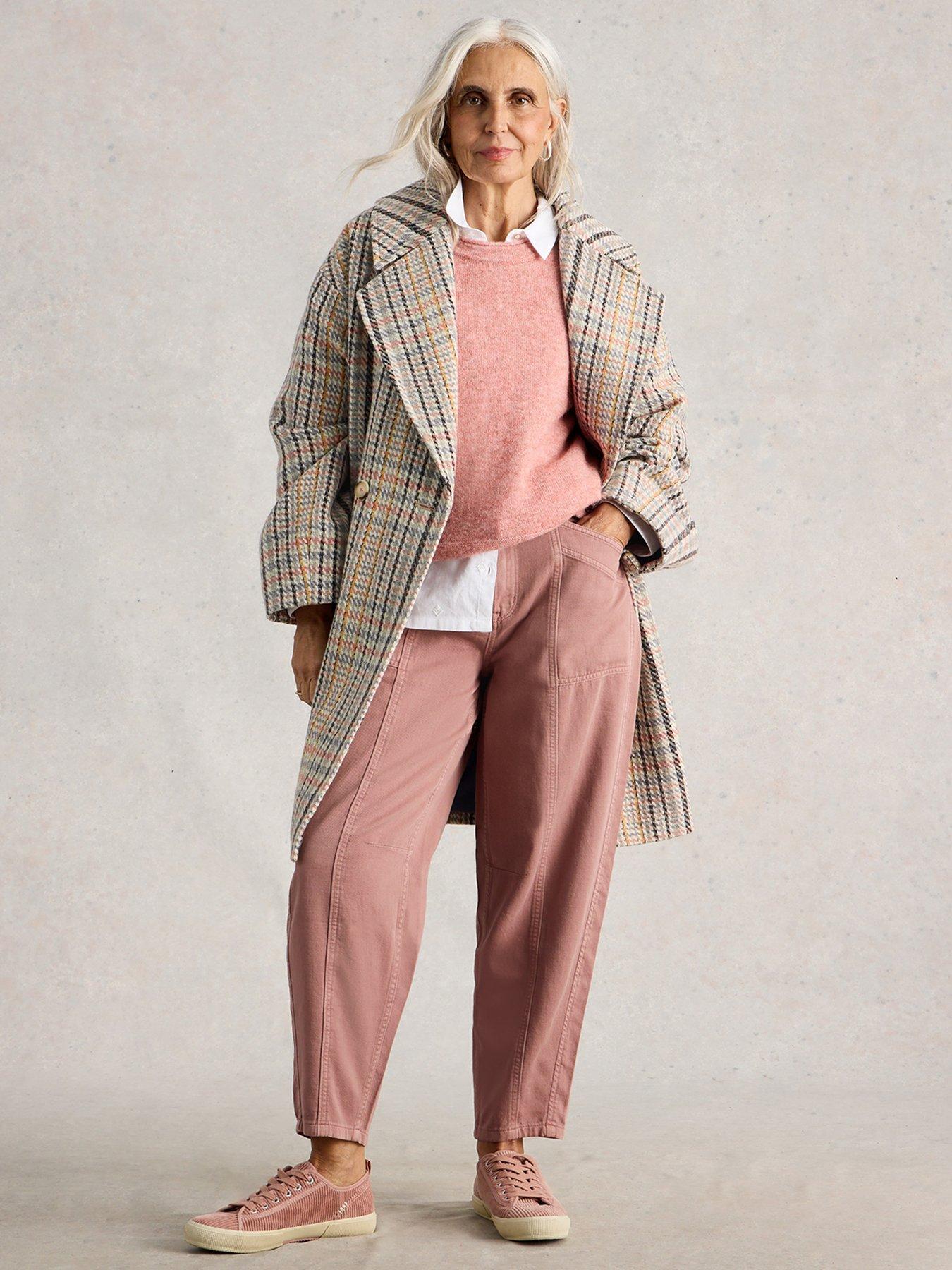 White Stuff Robyn Check Wool Blend Coat