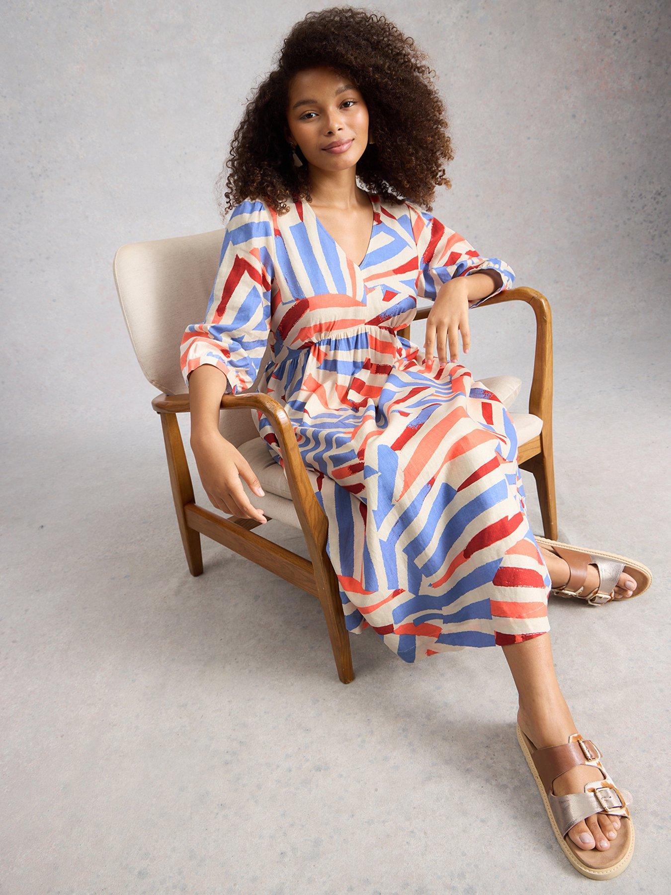 White Stuff Lucy Linen Blend Midi Dress - White