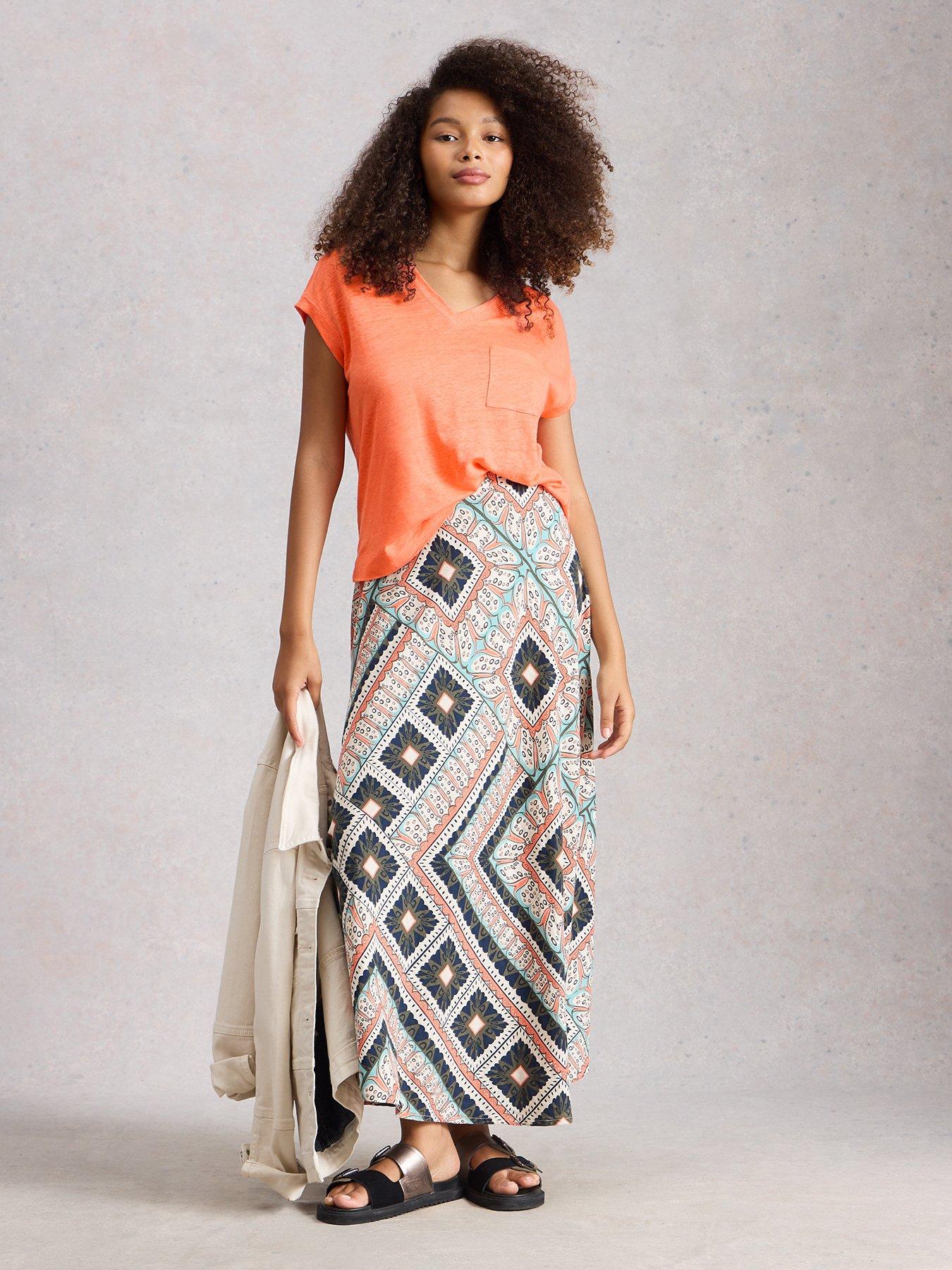 Image 3 of 6 of White Stuff Iris Linen T-Shirt - Orange