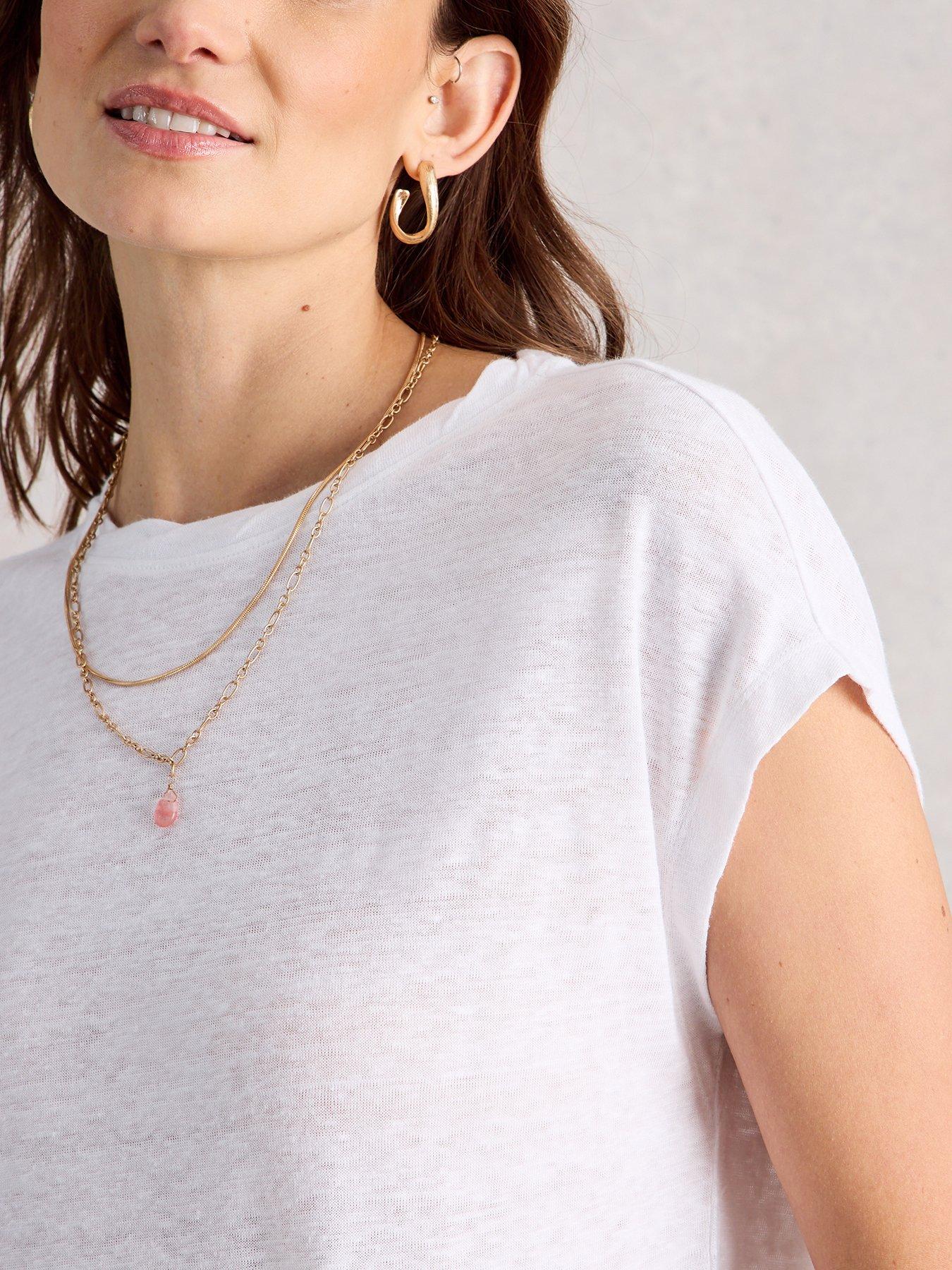 Image 4 of 6 of White Stuff Rowan Linen T-Shirt - White