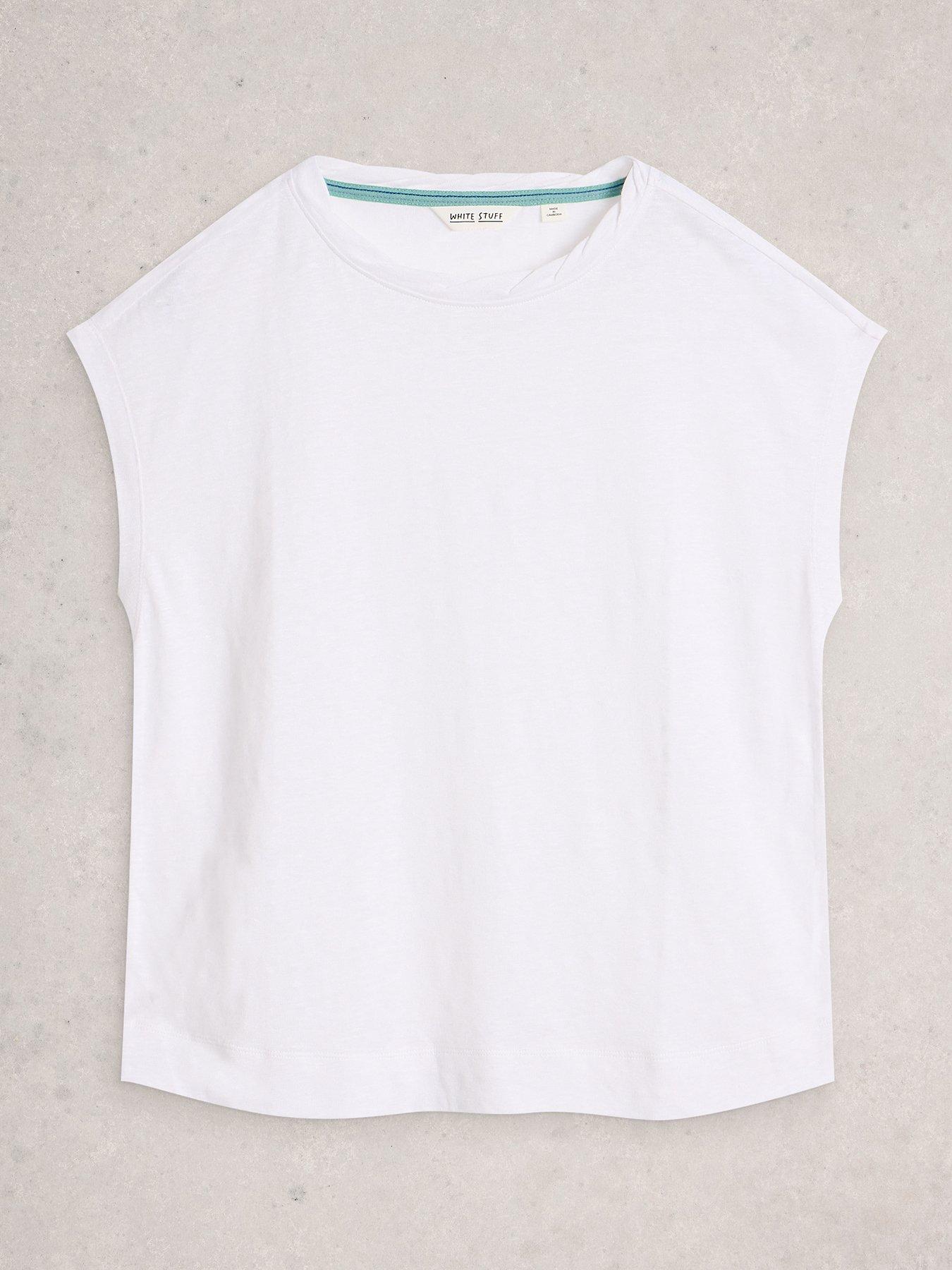 Image 5 of 6 of White Stuff Rowan Linen T-Shirt - White