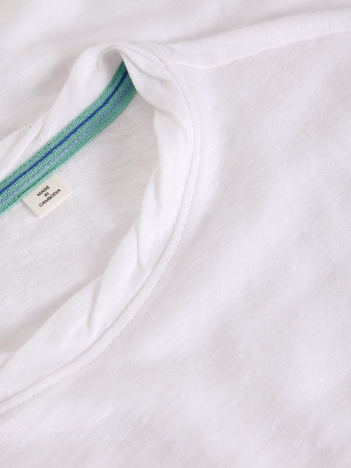 Image 6 of 6 of White Stuff Rowan Linen T-Shirt - White