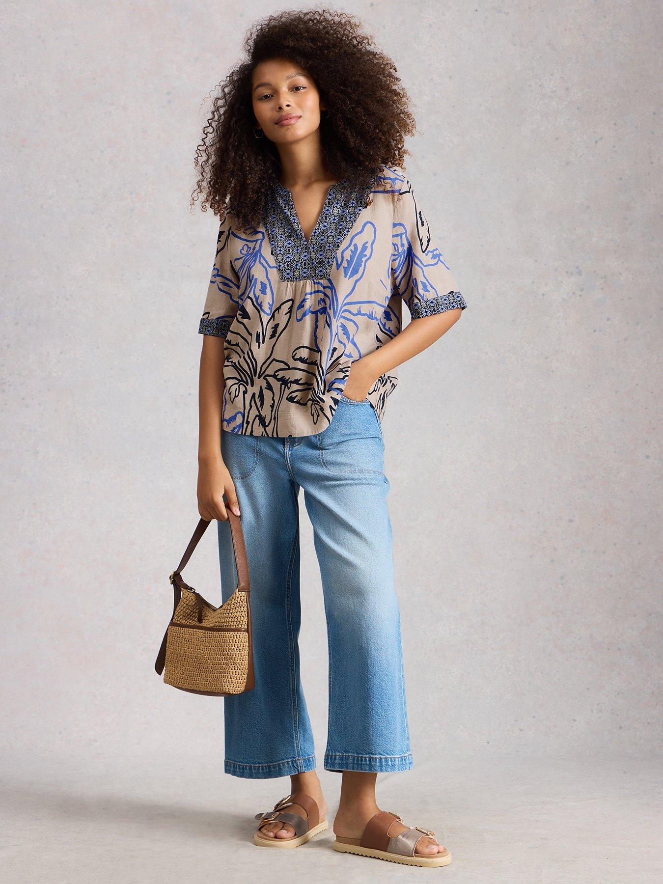 Image 3 of 6 of White Stuff Ash Linen Blend Top - Beige