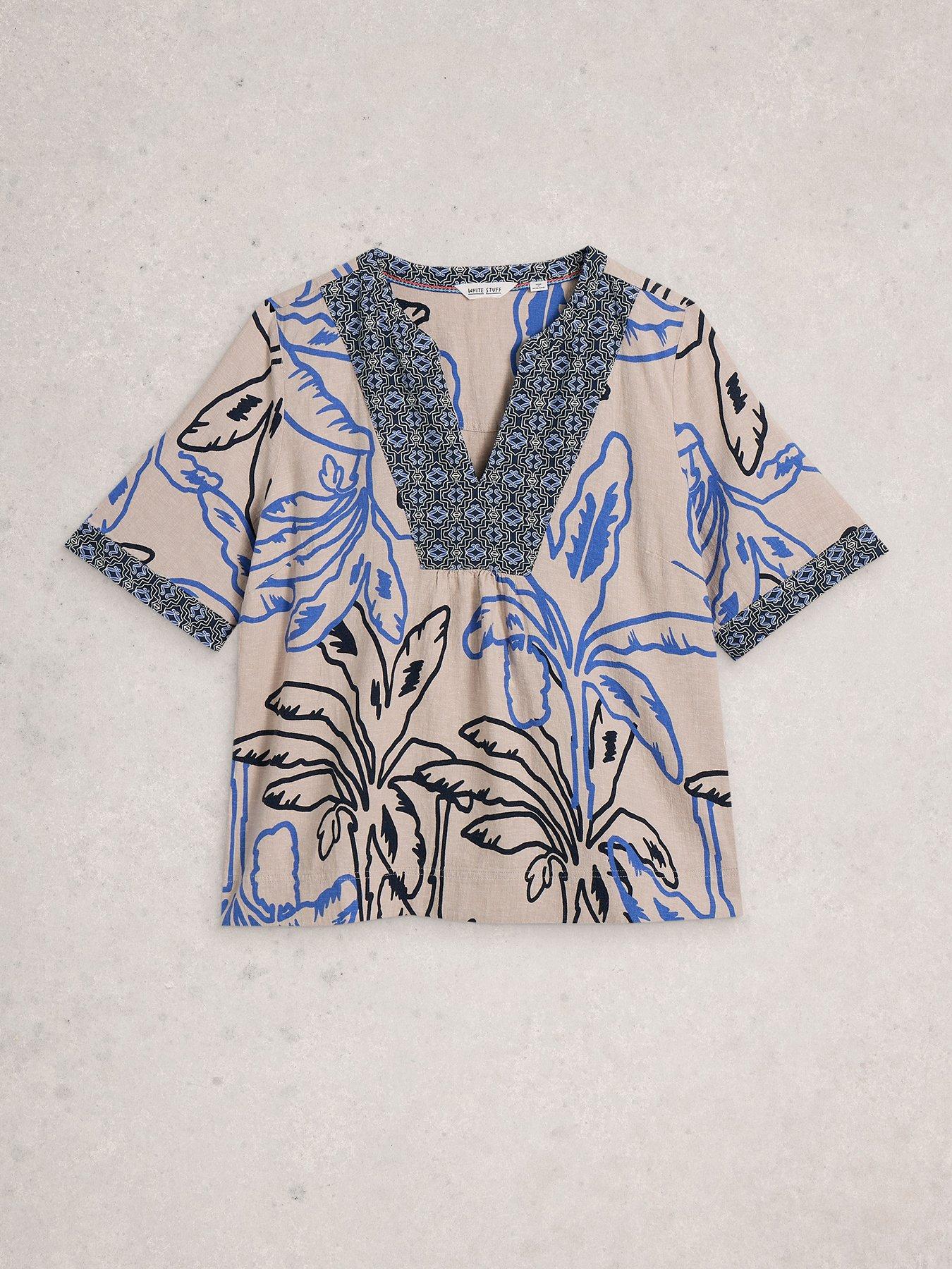 Image 5 of 6 of White Stuff Ash Linen Blend Top - Beige