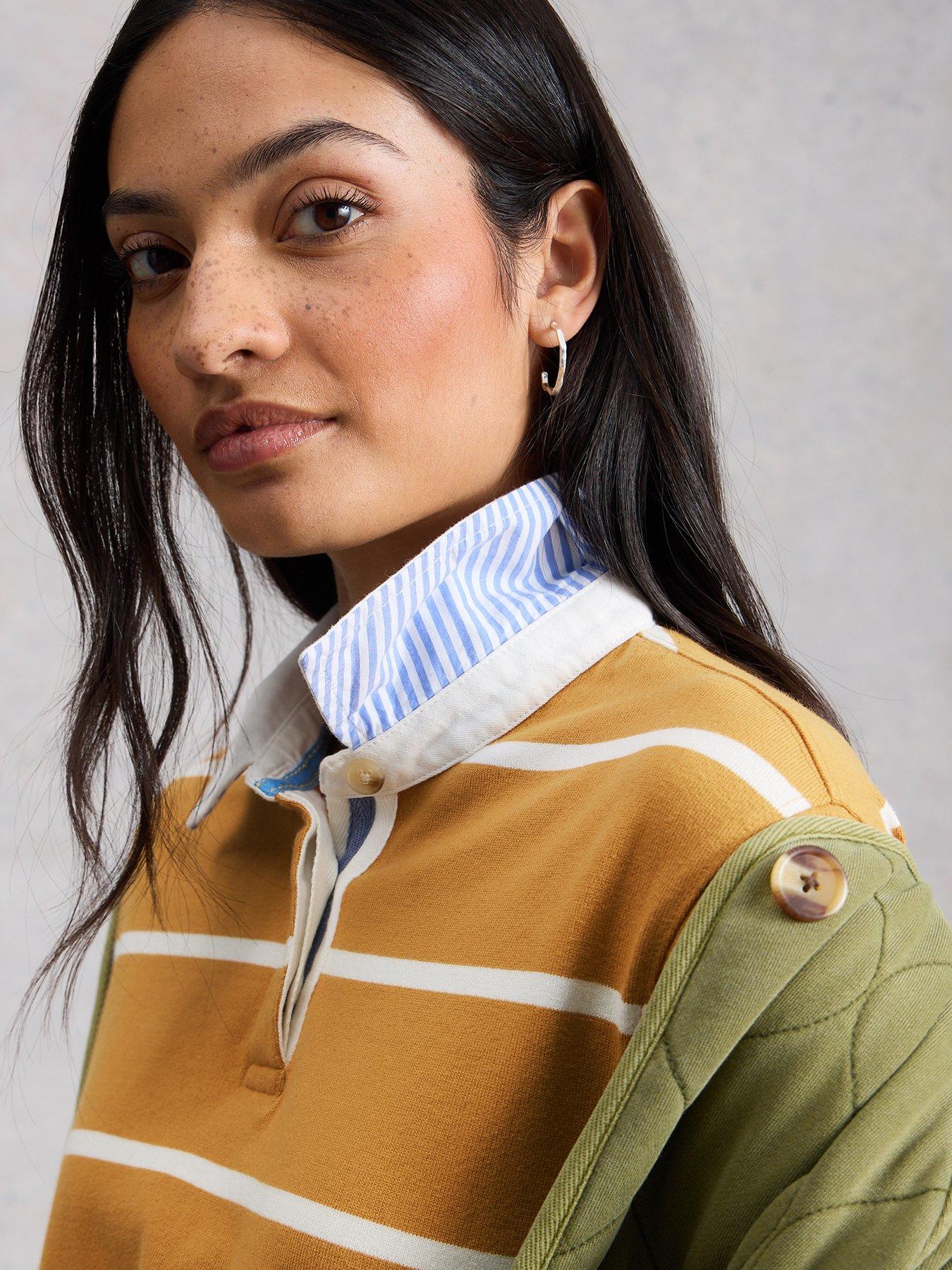 Image 4 of 6 of White Stuff Stella Stripe Rugby Top - Yellow