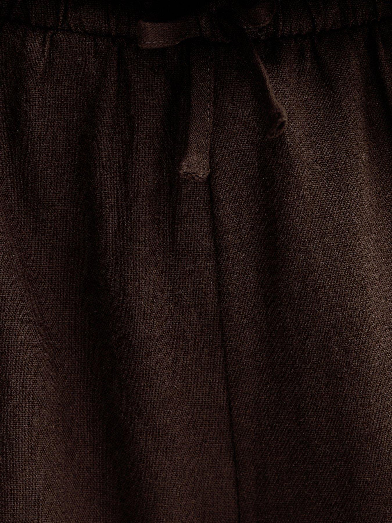 Image 6 of 6 of New Look 915 Girls Linen Blend Wide Leg Trousers - Dark Brown