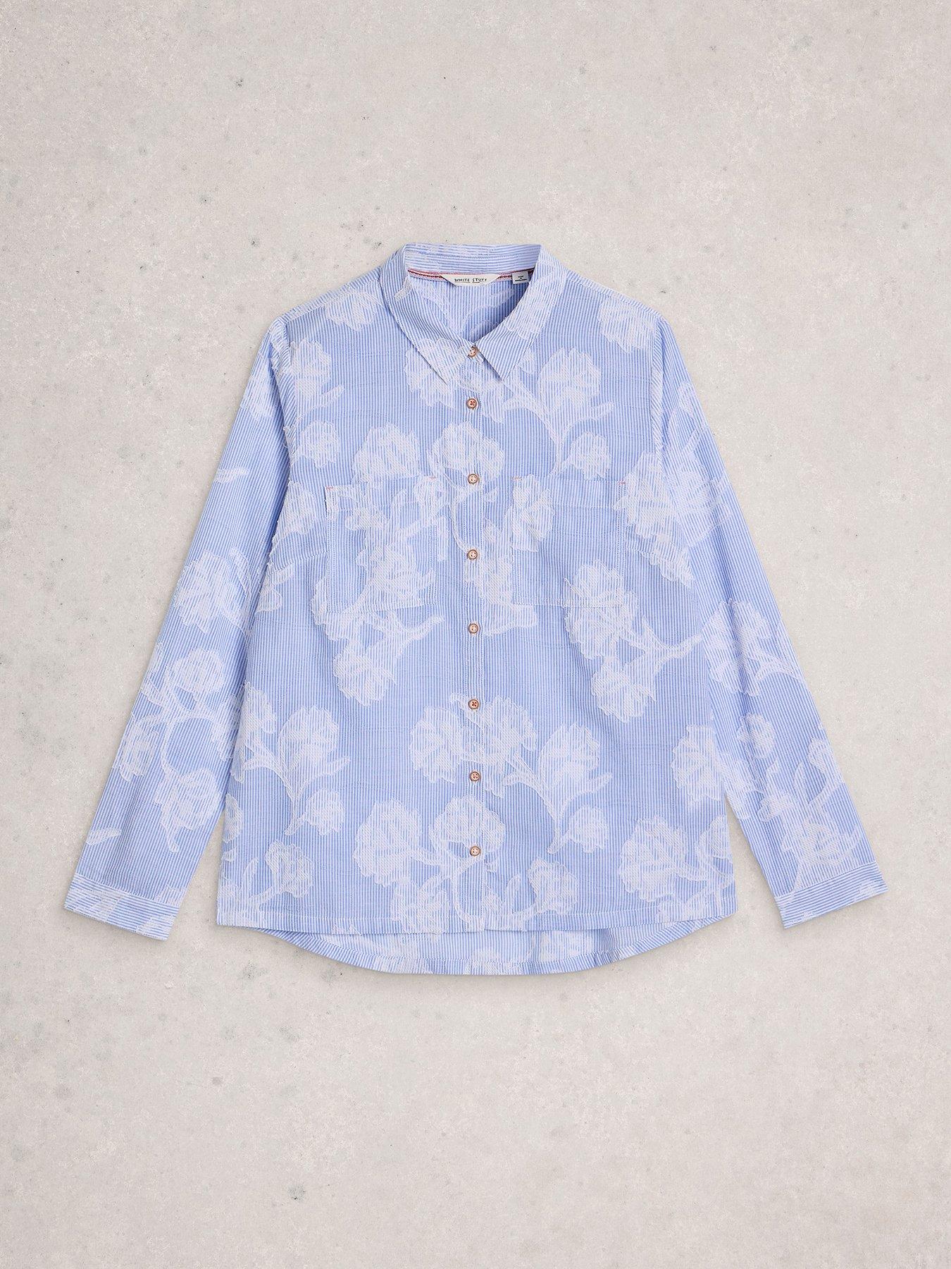 Image 5 of 6 of White Stuff Sophie Jacquard Shirt - Blue