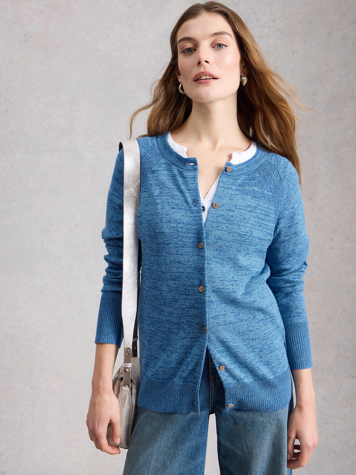 Image 1 of 6 of White Stuff Lulu Twist Cardigan - Blue