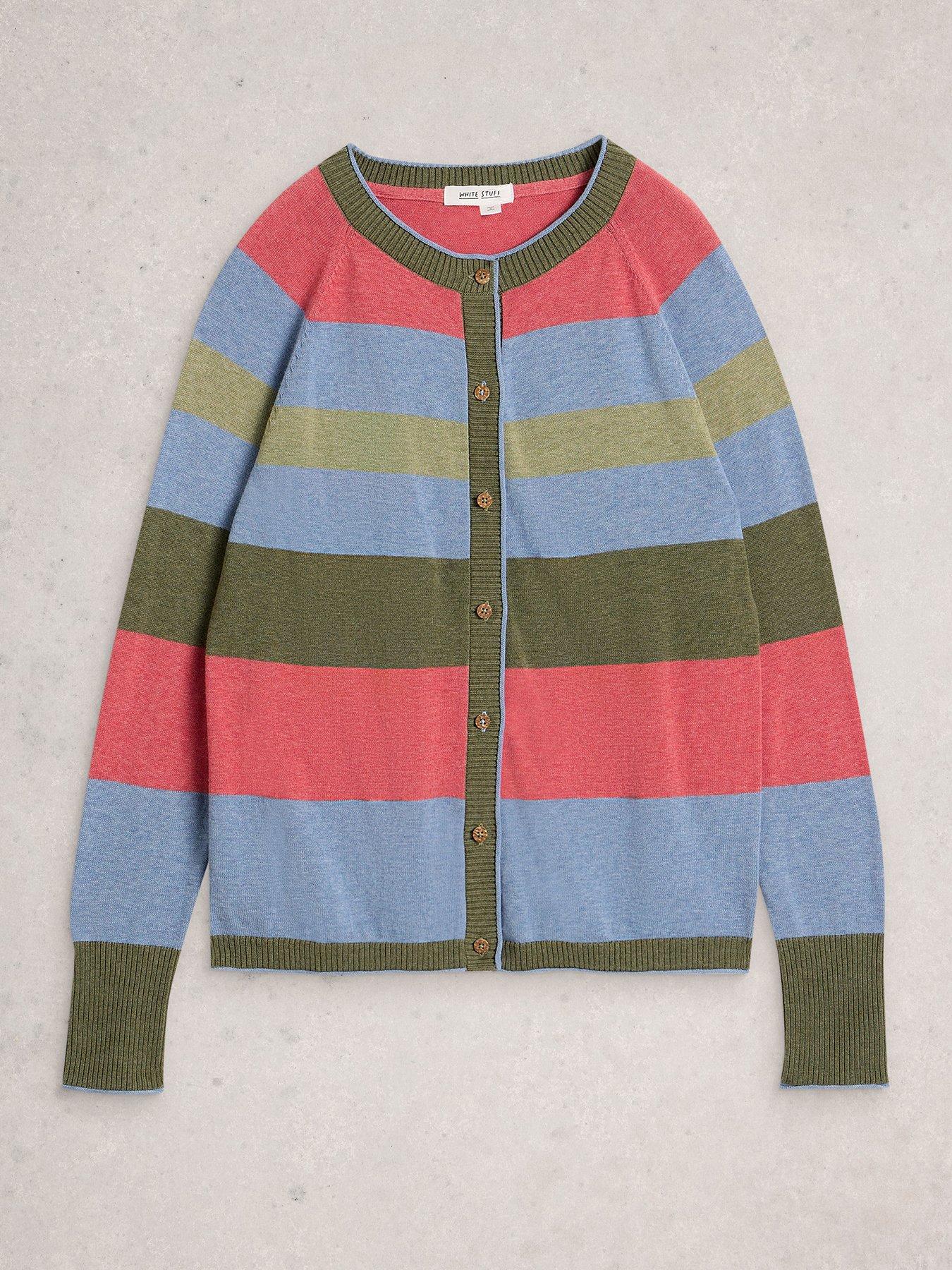 Image 5 of 6 of White Stuff Lulu Stripe Cardigan - Green