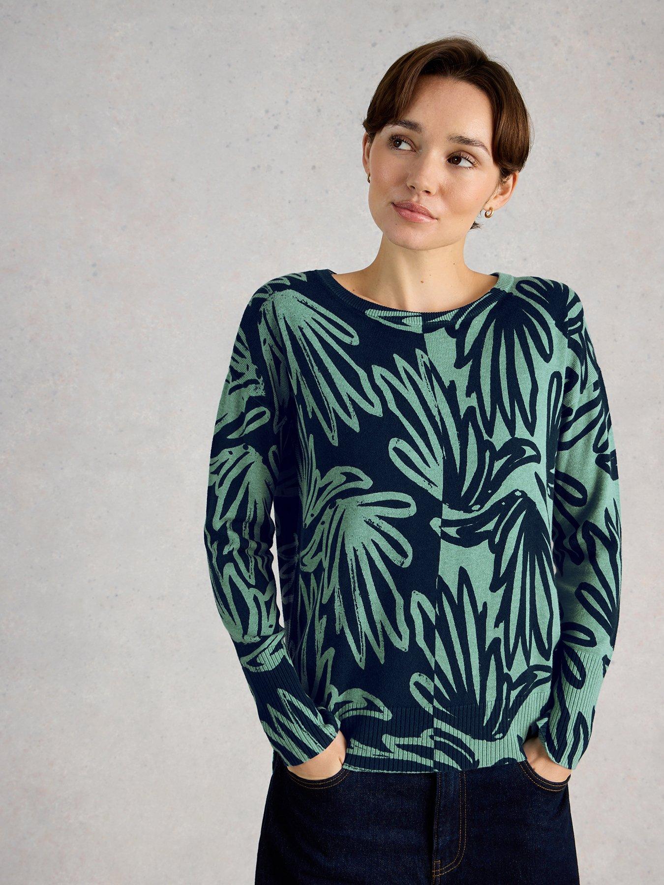 White Stuff Olive Print Jumper