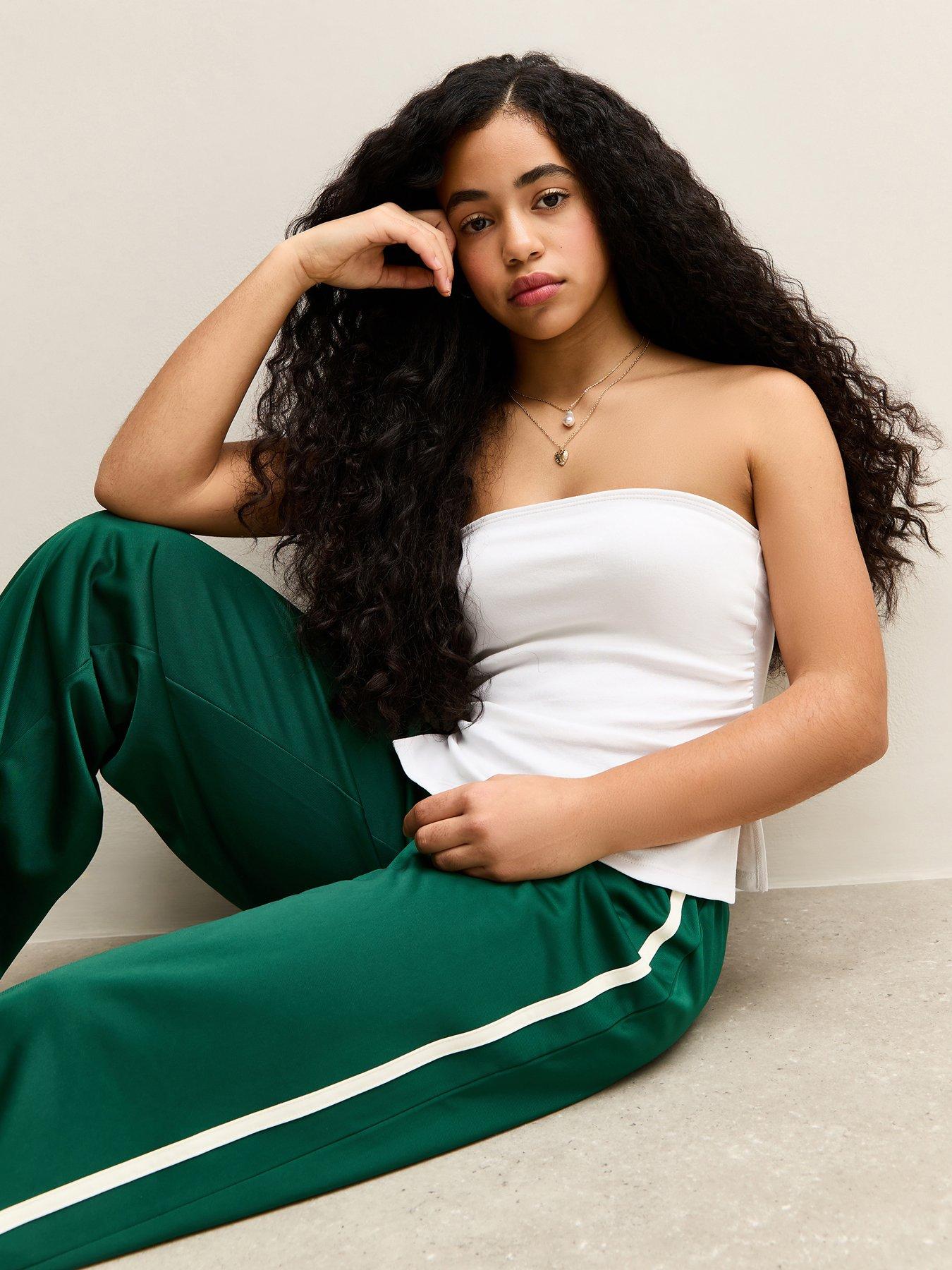 New Look 915 Girls Ruched Side Bandeau Top - White