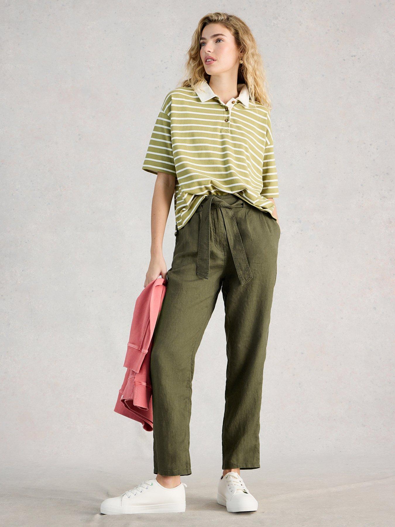 White Stuff Hadley Linen Trouser - Green