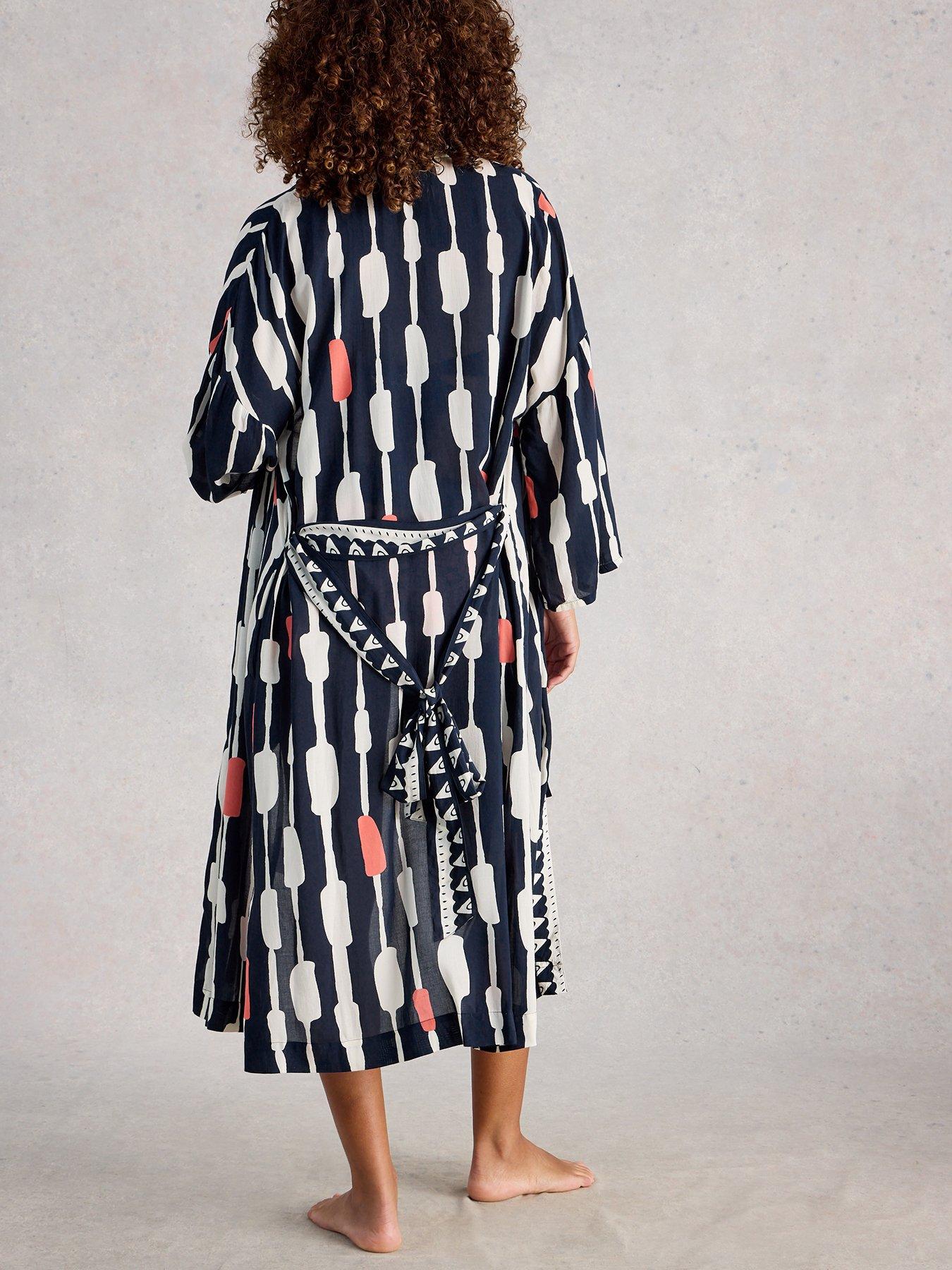 Image 2 of 6 of White Stuff Poppy Cover Up Kimono - Navy