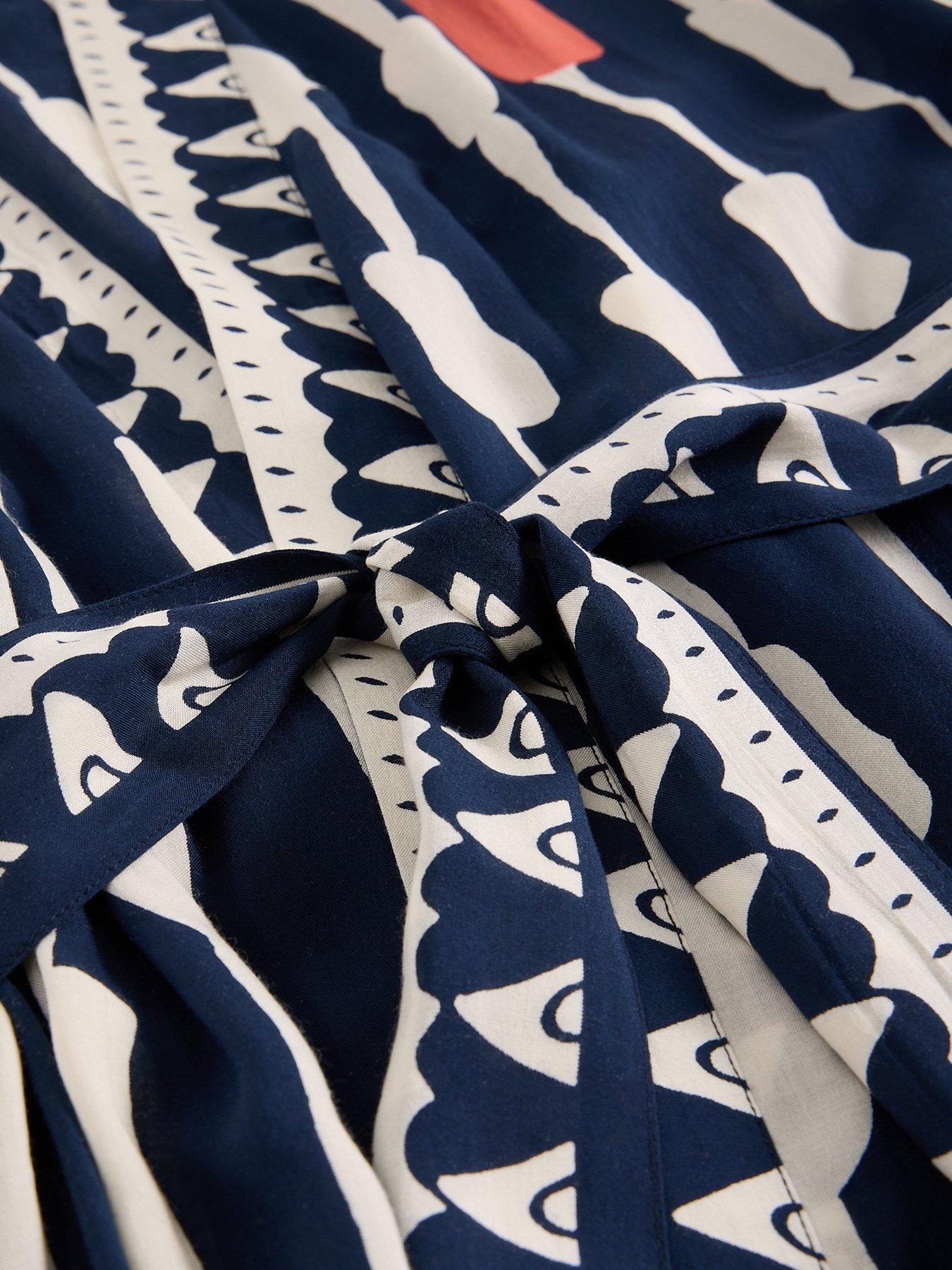 Image 6 of 6 of White Stuff Poppy Cover Up Kimono - Navy