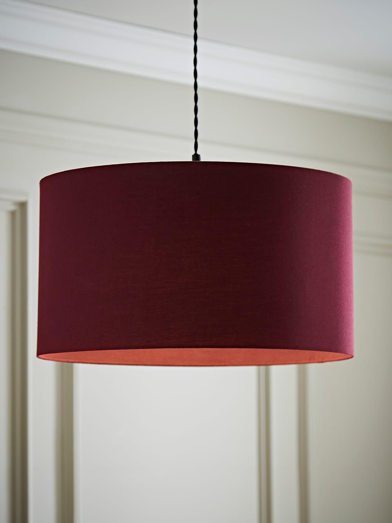 ValueLights Reni Plum Fabric Large Drum Ceiling Lamp Shade