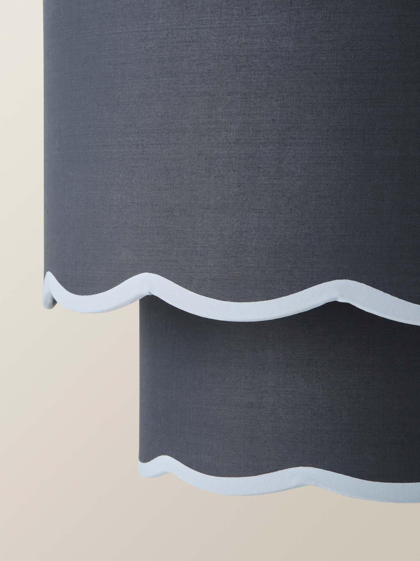 Image 4 of 6 of ValueLights Sloane Two Tier Navy Colour Clash Scalloped Ceiling Light Shade
